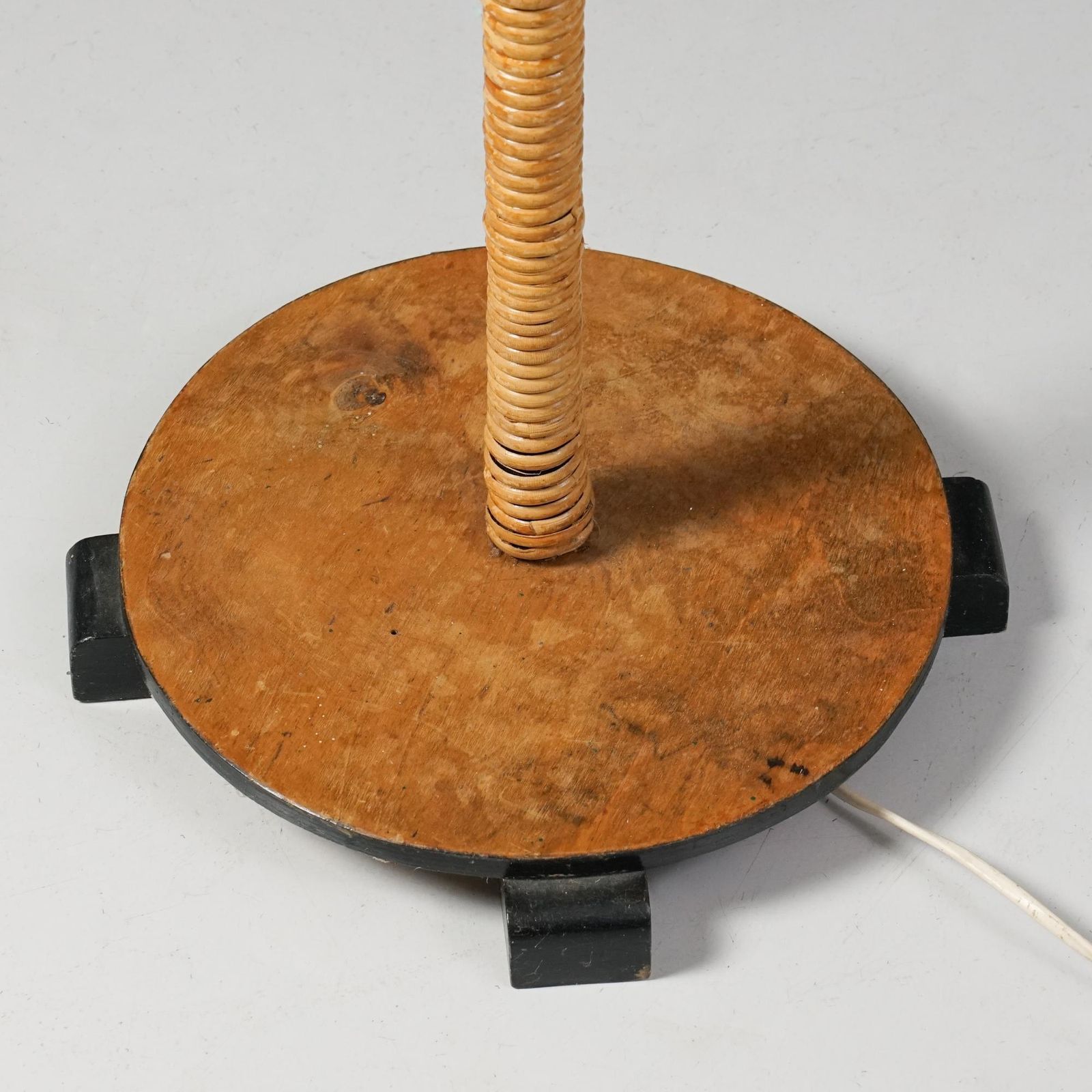Scandinavian Modern Rattan Floor Lamp, Finland, 1930s photo for sale