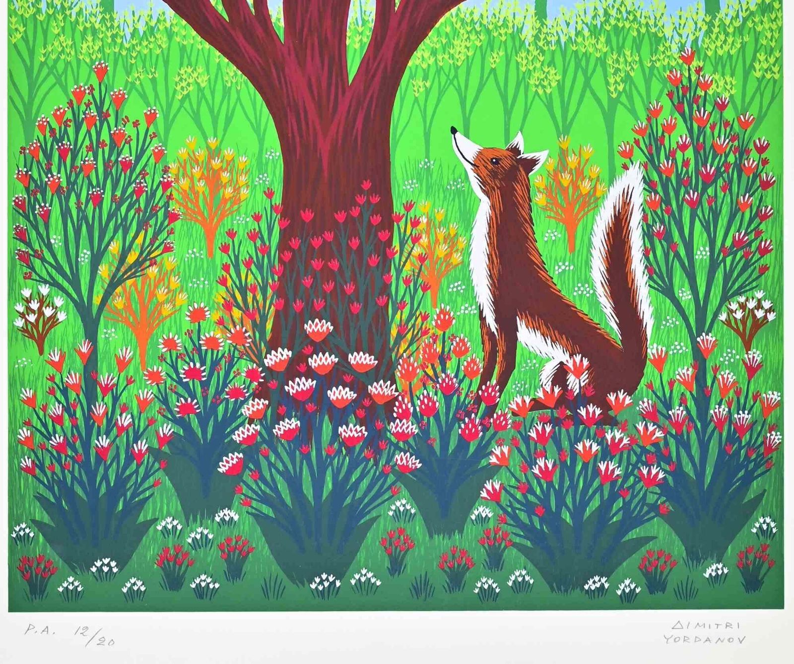 Dimitri Yordanovthe Fox And The Raven   Screen Print By D. Yordanov   1970s1970s photo furniture