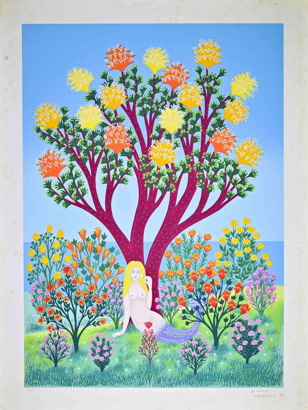 Dimitri Yordanovsiren In The Wood   Screen Print By D. Yordanov   19711971