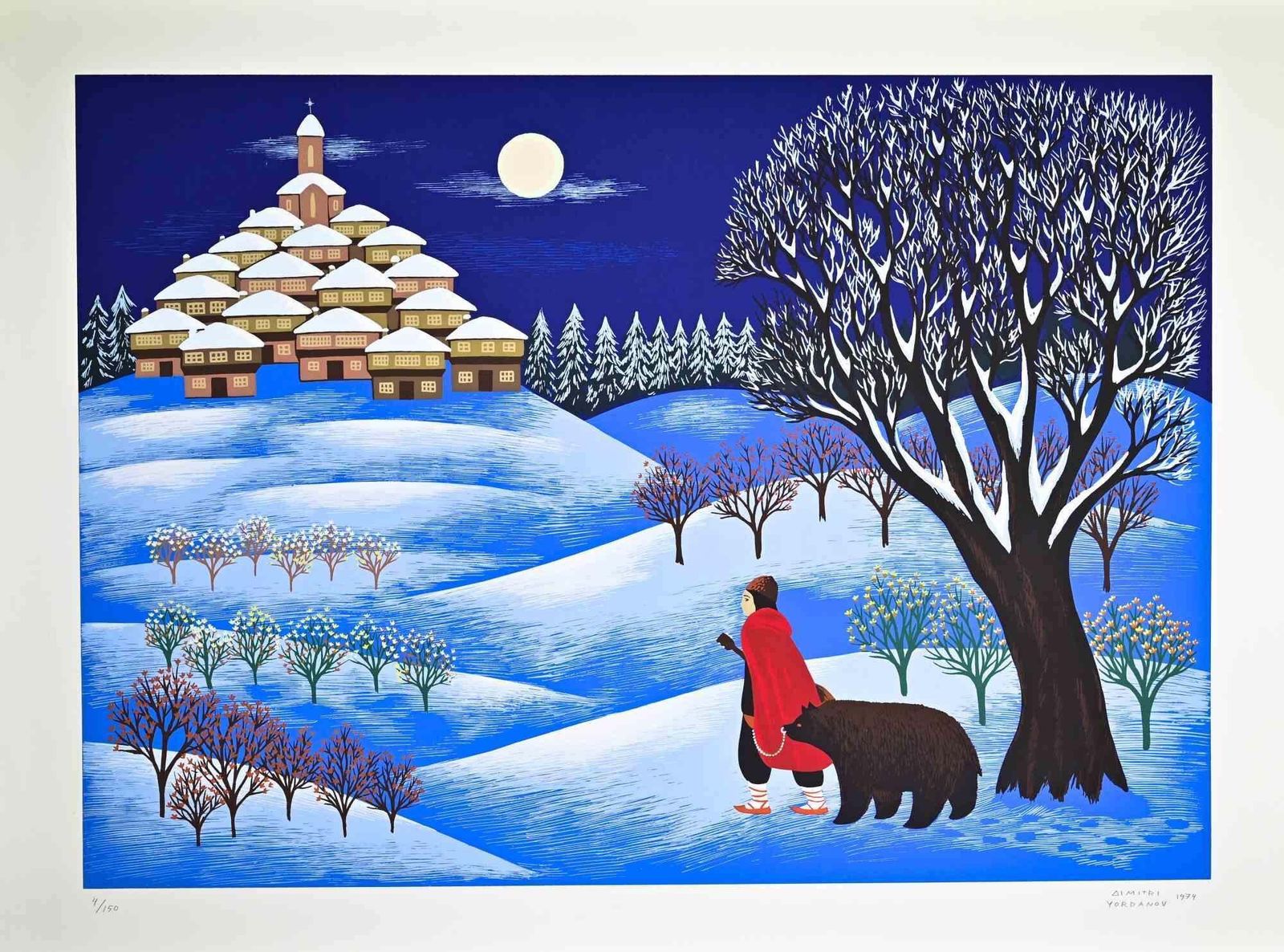 Dimitri Yordanovfrozen Night   Screen Print By D. Yordanov   1970s1970 Ca.