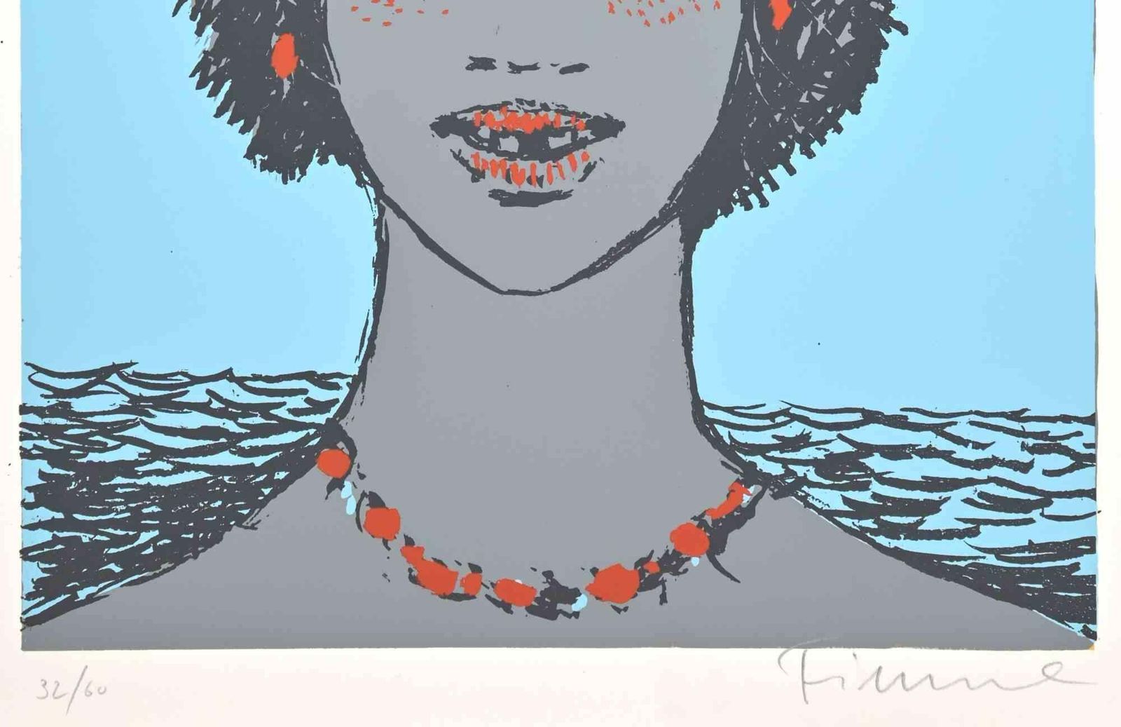 Salvatore Fiumeportrait With Dove   Screen Print By Salvatore Fiume   19701970 photo furniture