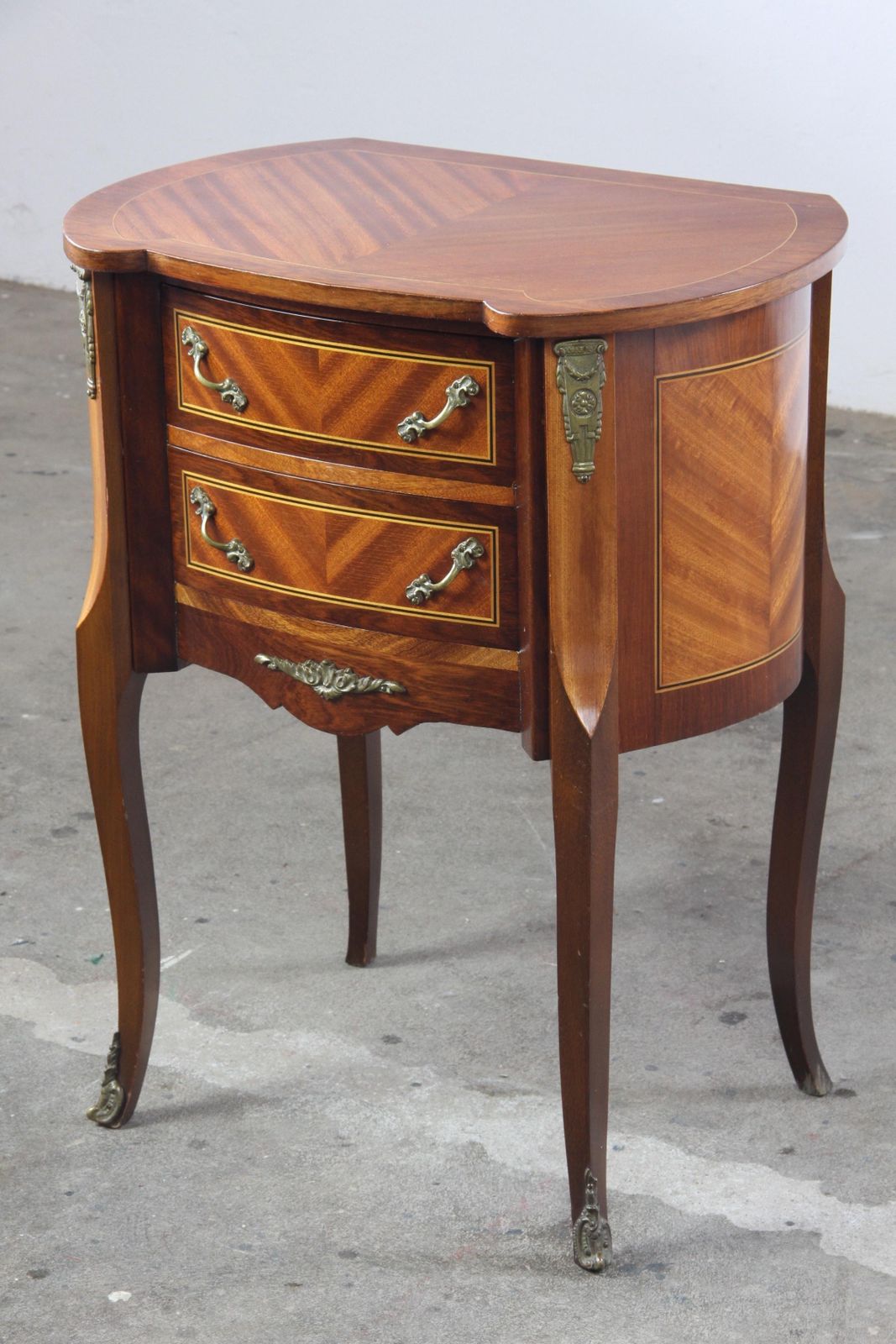 1003.0 Vintage French Louis XV Style Kidney Form Side Table With Gilt Bronze Mounts photo