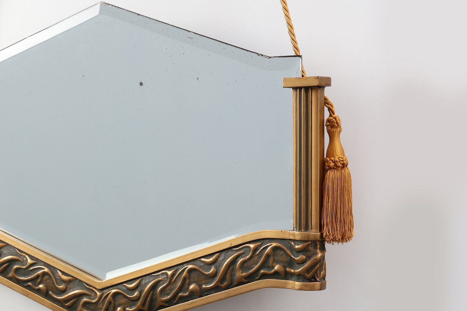 photo furniture Art Deco Mirror In Gilt Wood, Belgium, 1920s