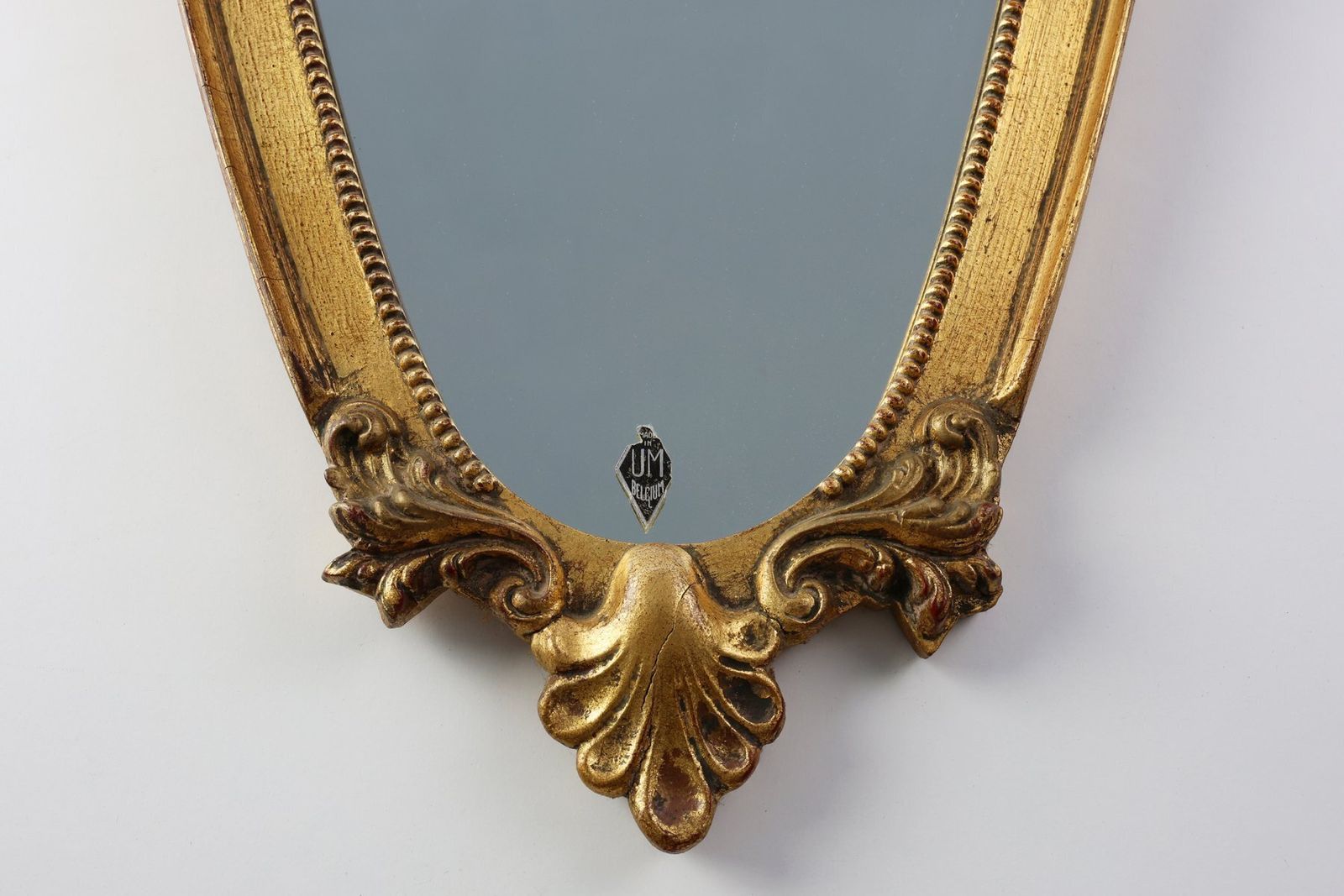 20th Century Louis XV Mirror In Gilt Wood From Vm, Belgium, 1950s photo vintage