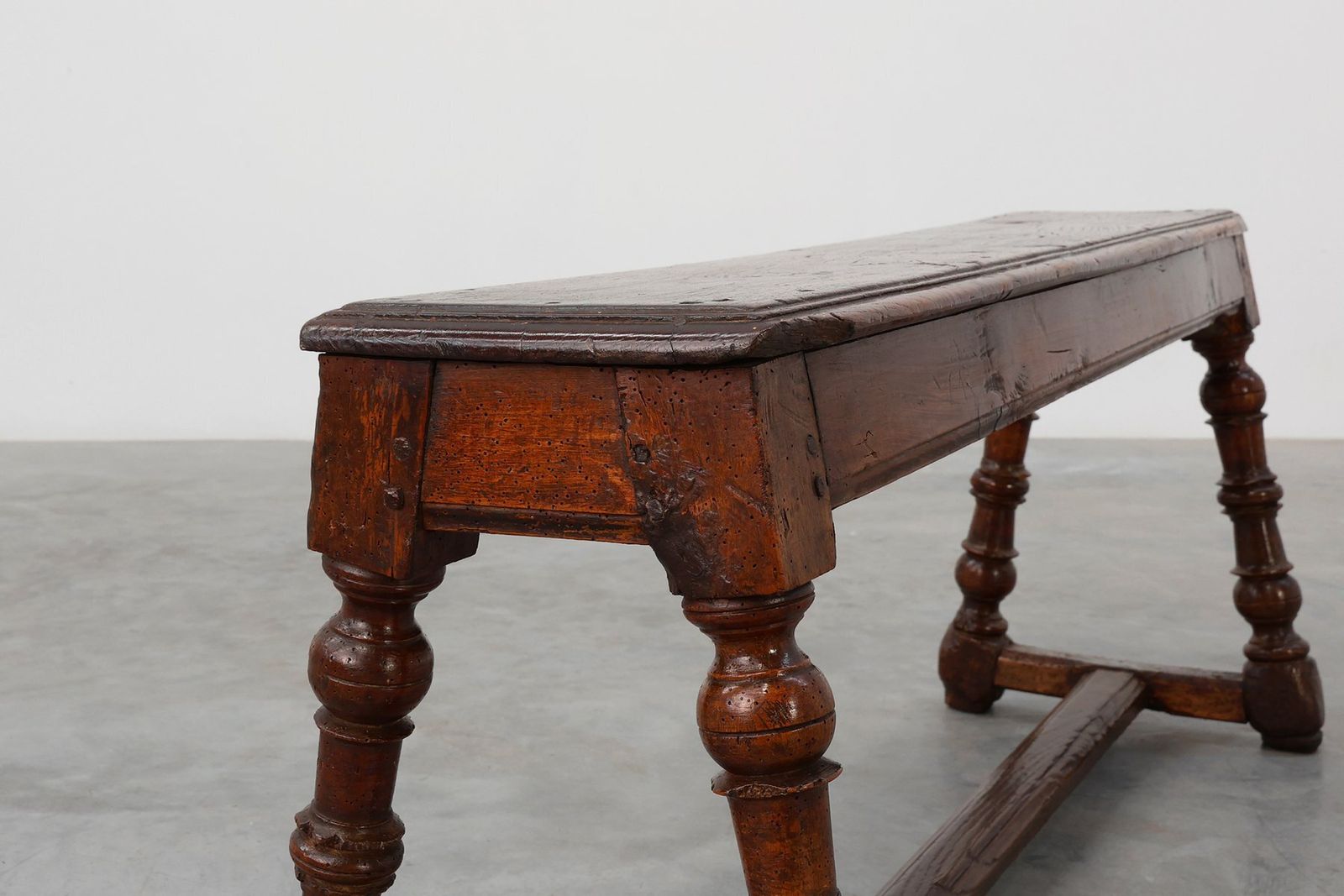 Antique English Oak Farmhouse Bench, United Kingdom, 1850s photo buy