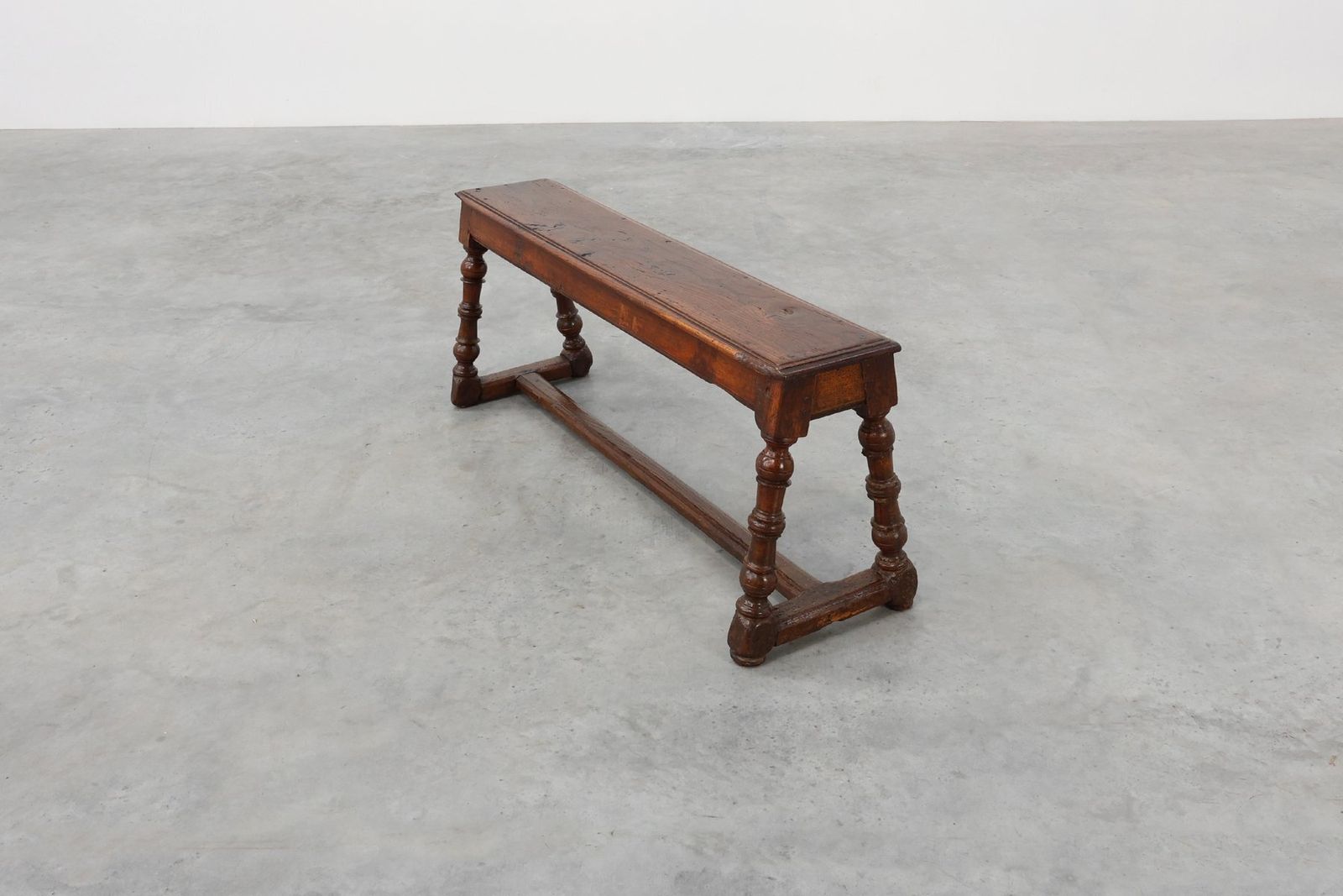 Antique English Oak Farmhouse Bench, United Kingdom, 1850s photo vintage