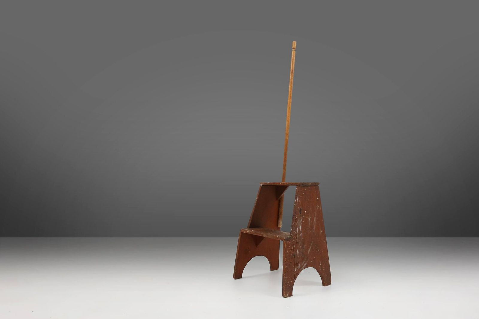 Industrial Wooden Stepladder, France, 1900s
