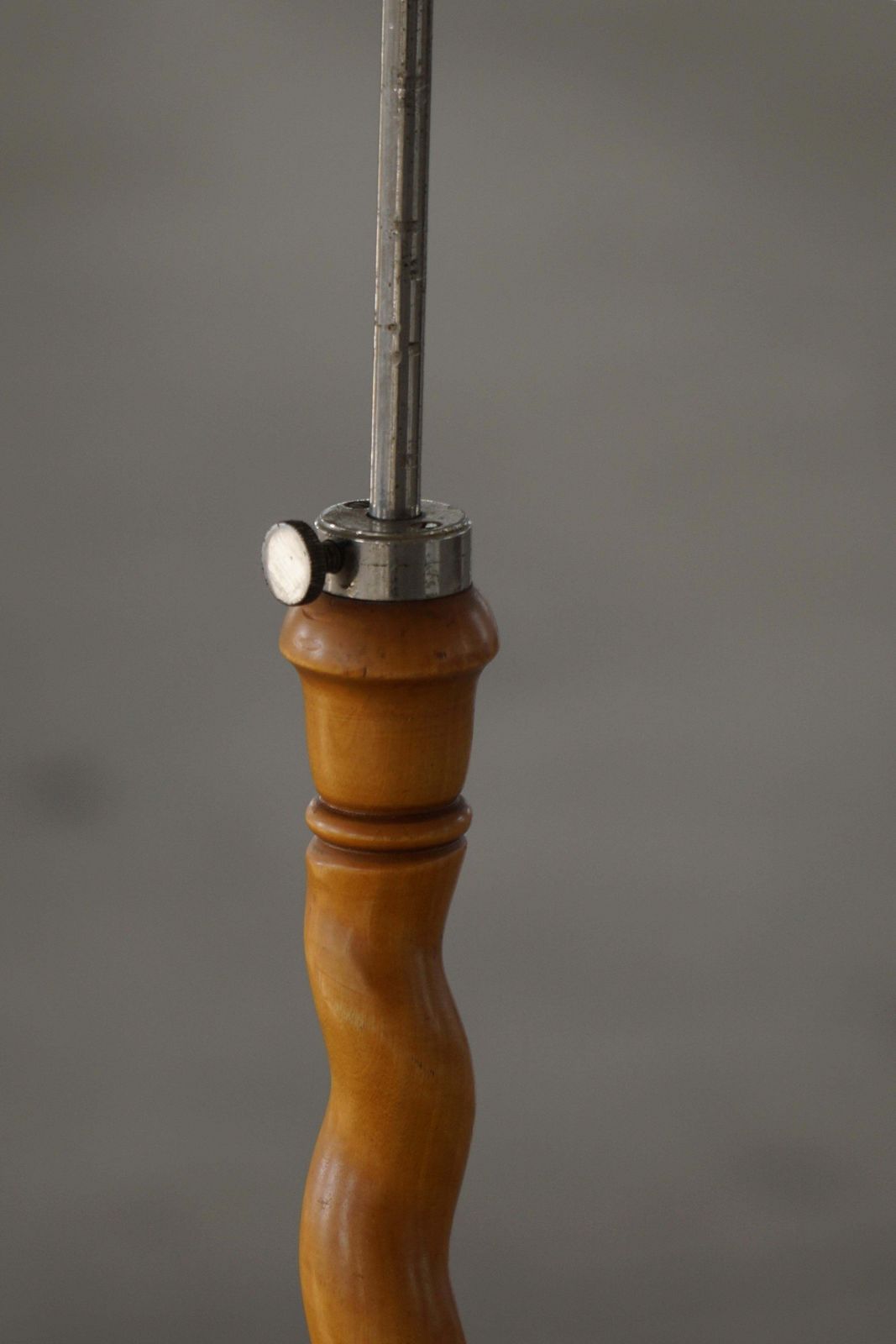 2136.0 Swedish Floor Lamp With Turned Birch Base And Pleated Shade, Mid 20th Century photo
