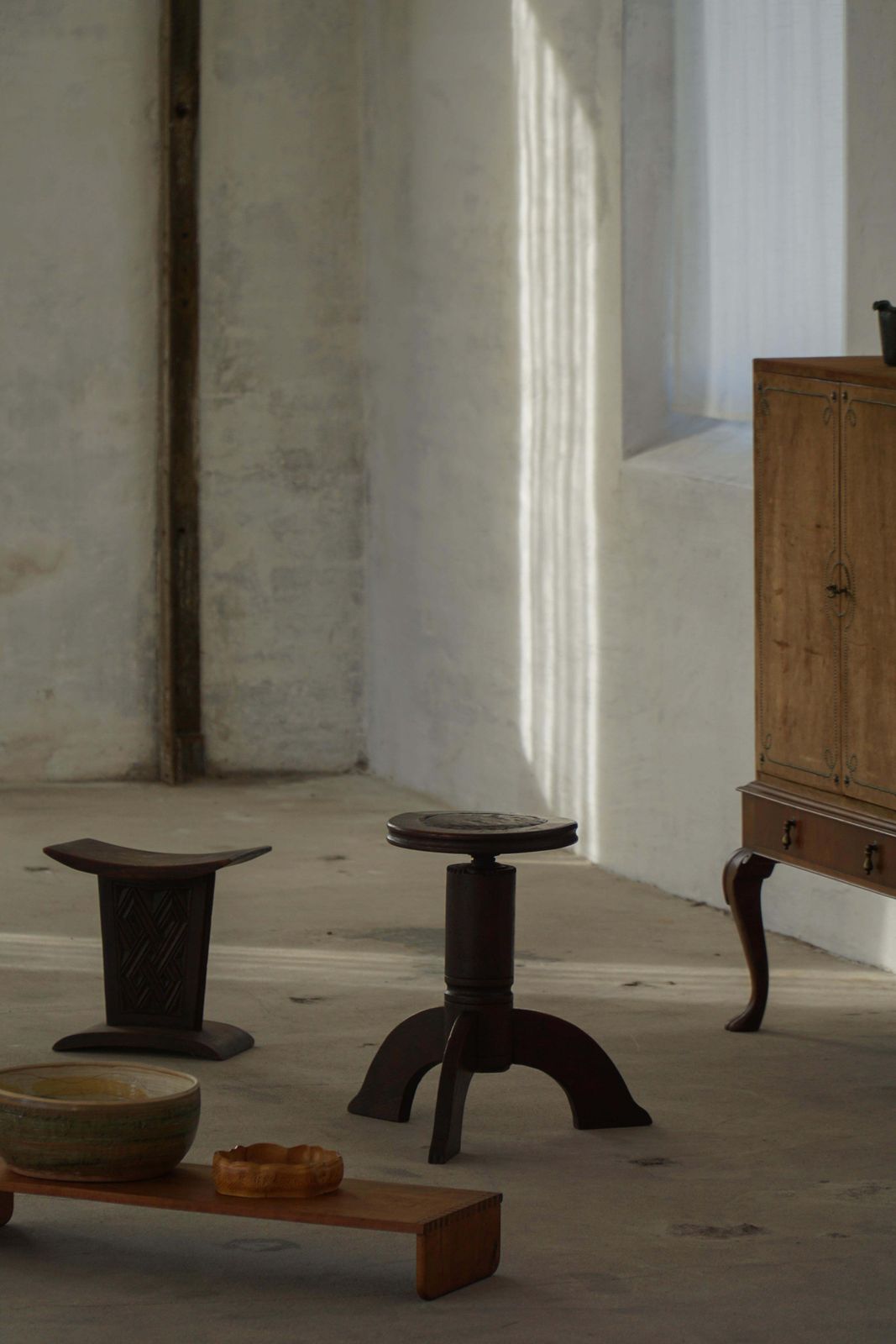 Early 20th Century, Adjustable Danish Art Nouveau Stool, Carved Wood, 1920s photo Furniture