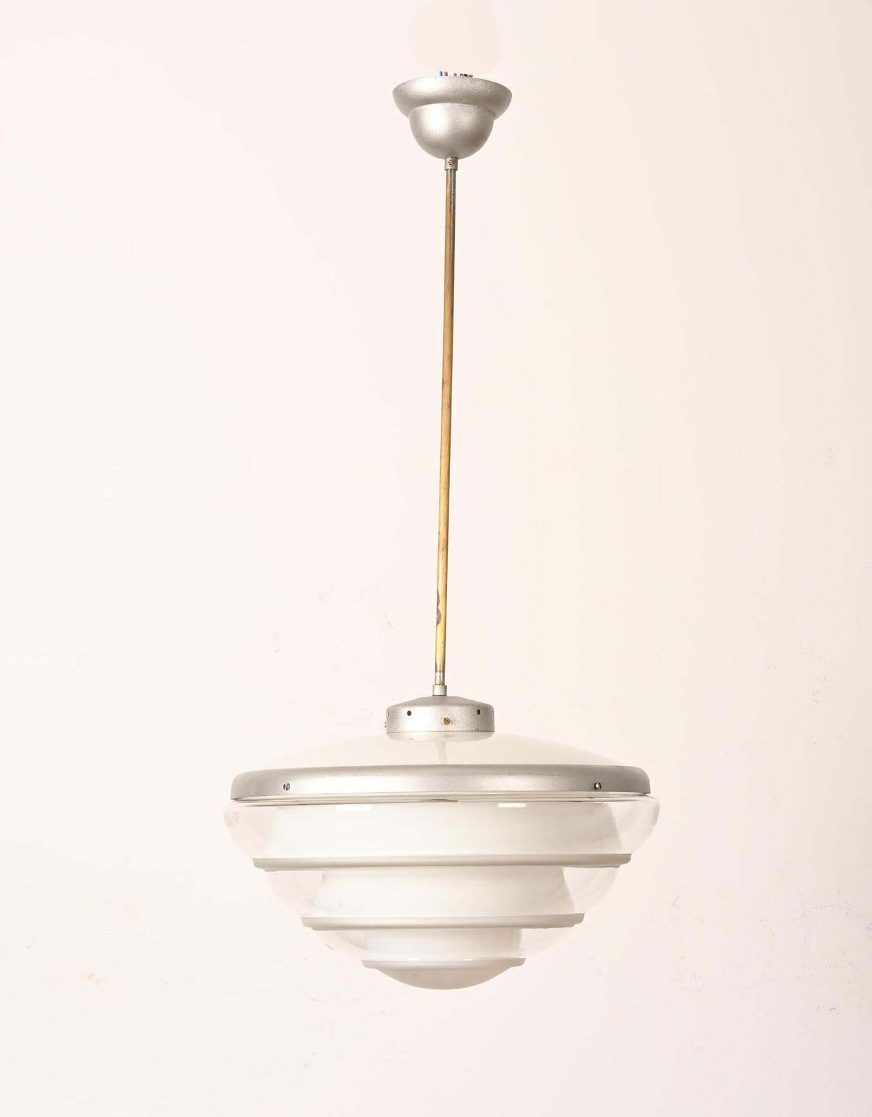 Large Bauhaus Opaline Glass Pendant By Karl Gustaf Lindesvärd photo Lighting