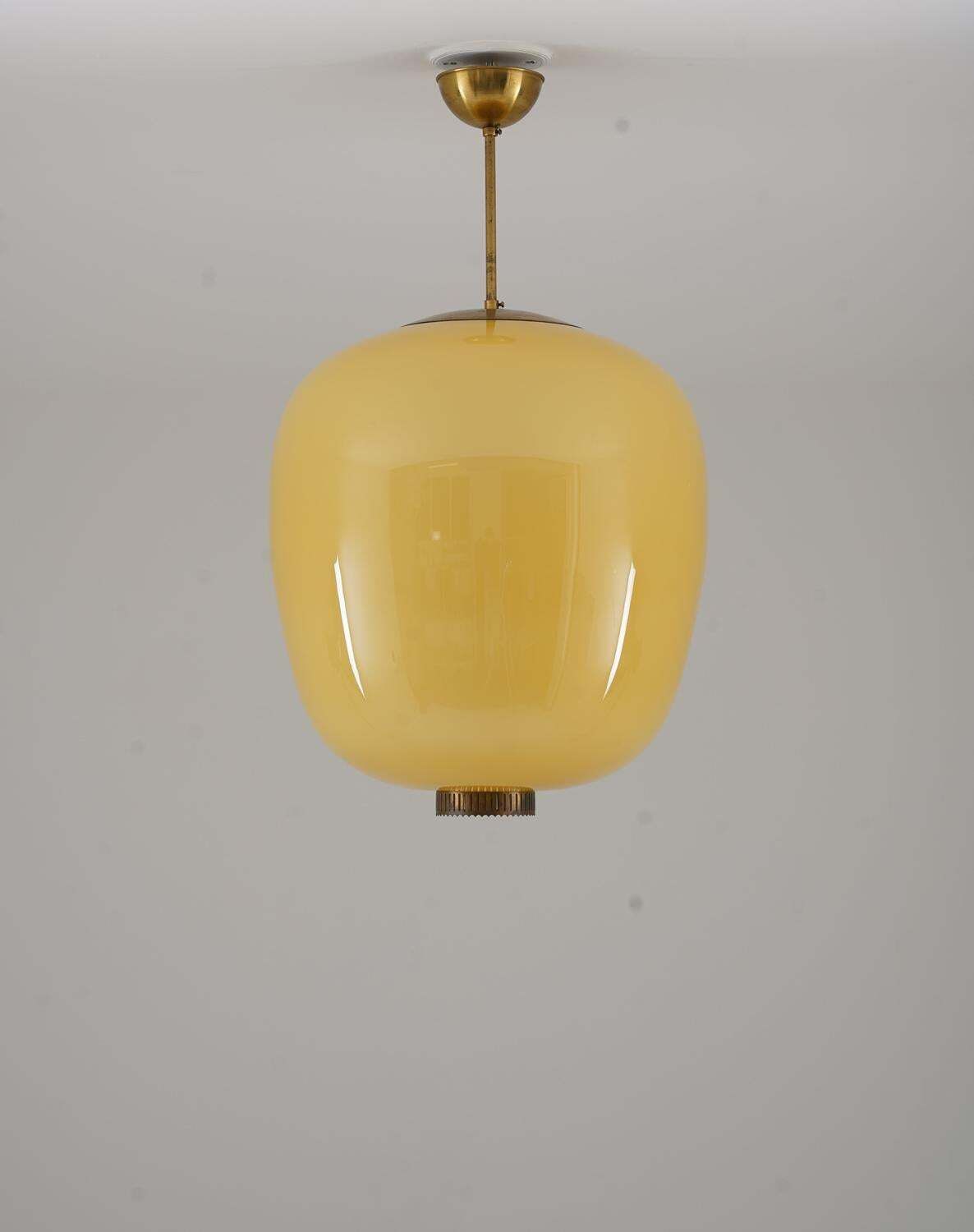 Xl Swedish Modern Brass And Glass Pendant photo furniture