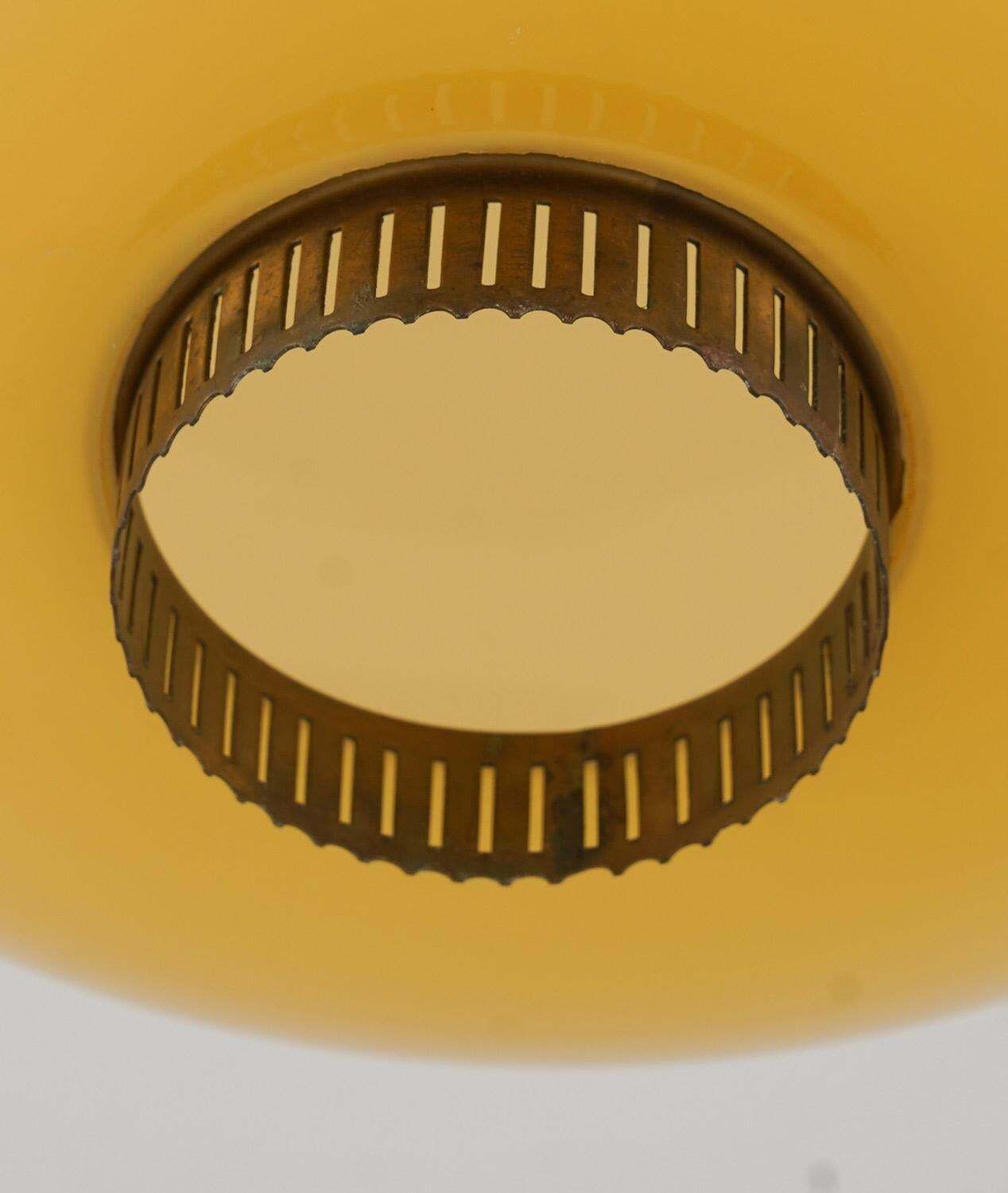 Xl Swedish Modern Brass And Glass Pendant photo vinterior