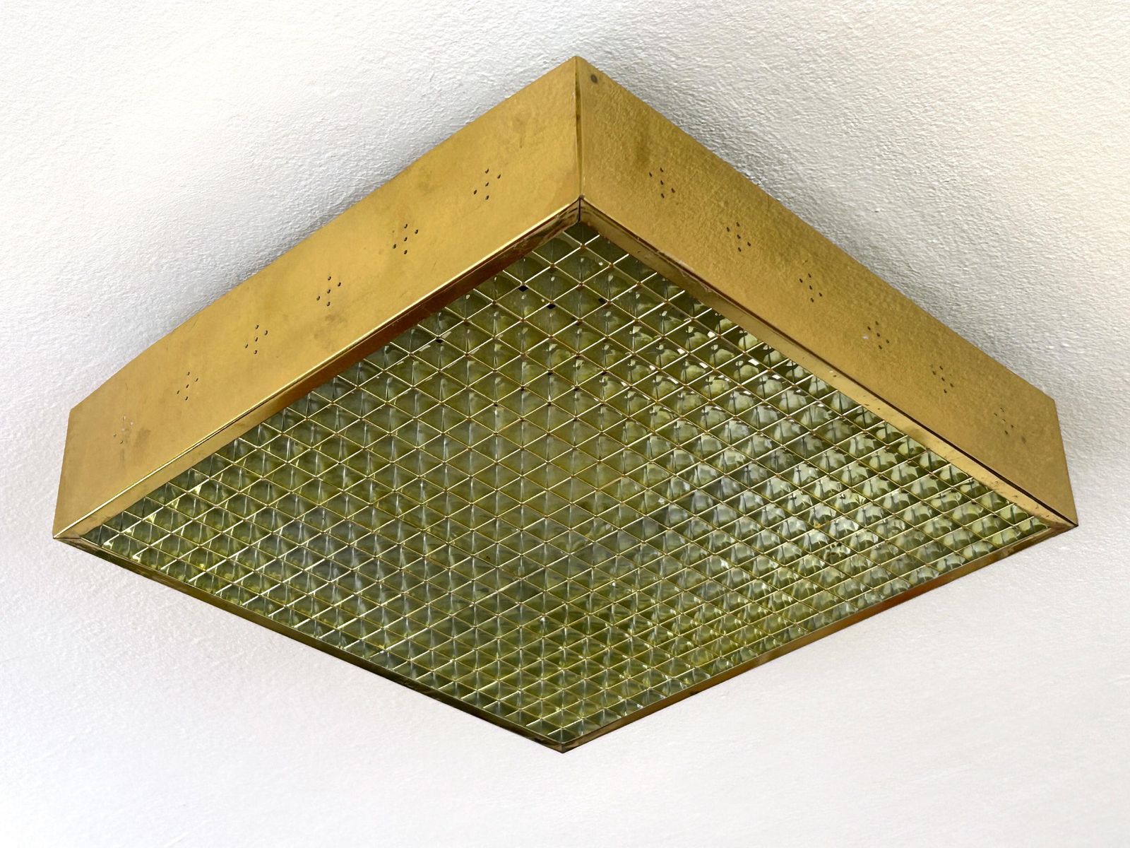 photo furniture Elegant Mid Century Modern Brass Flush Mount Or Ceiling Lamp Sweden 1960s