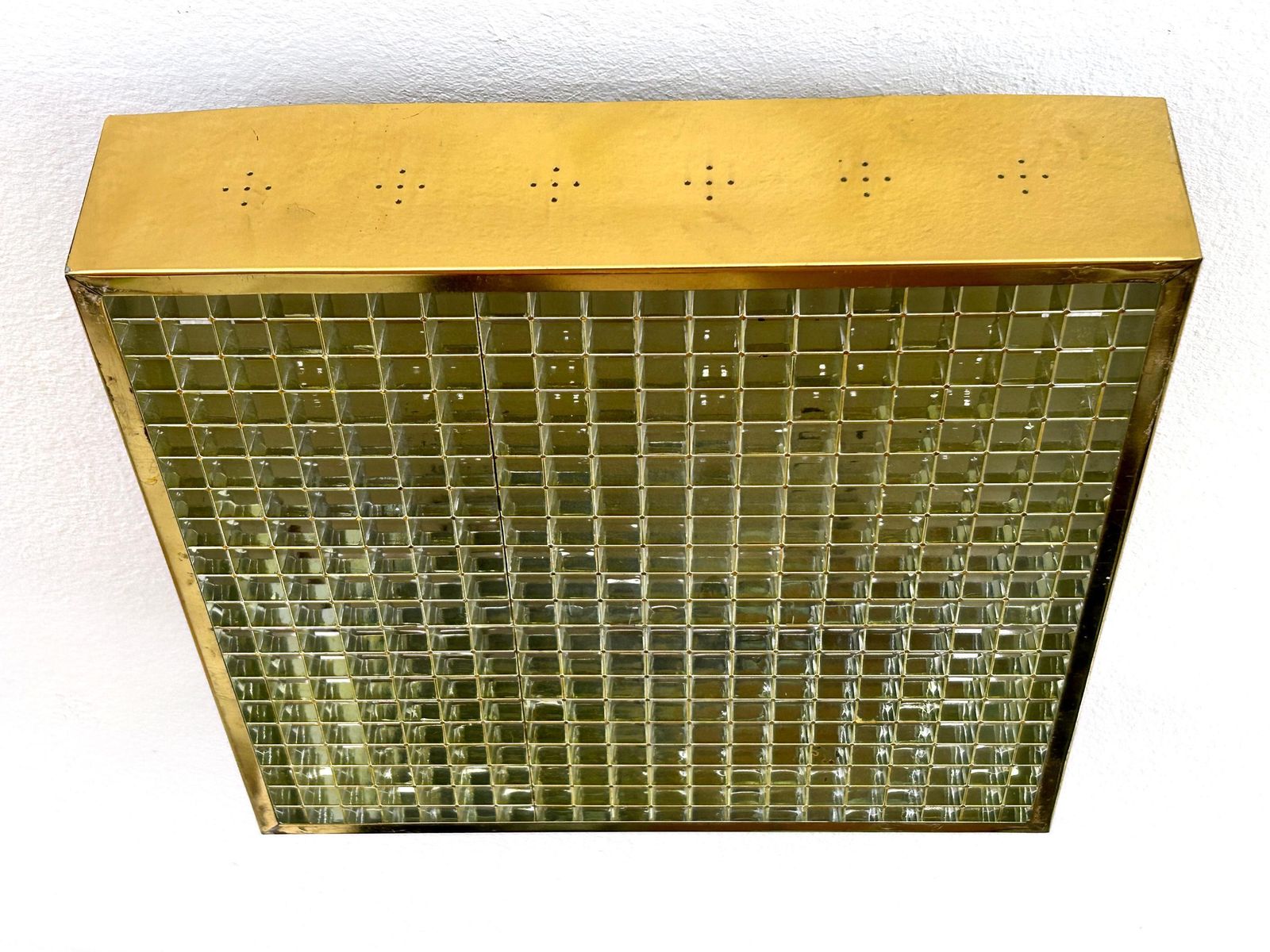 1730.0 Elegant Mid Century Modern Brass Flush Mount Or Ceiling Lamp Sweden 1960s photo