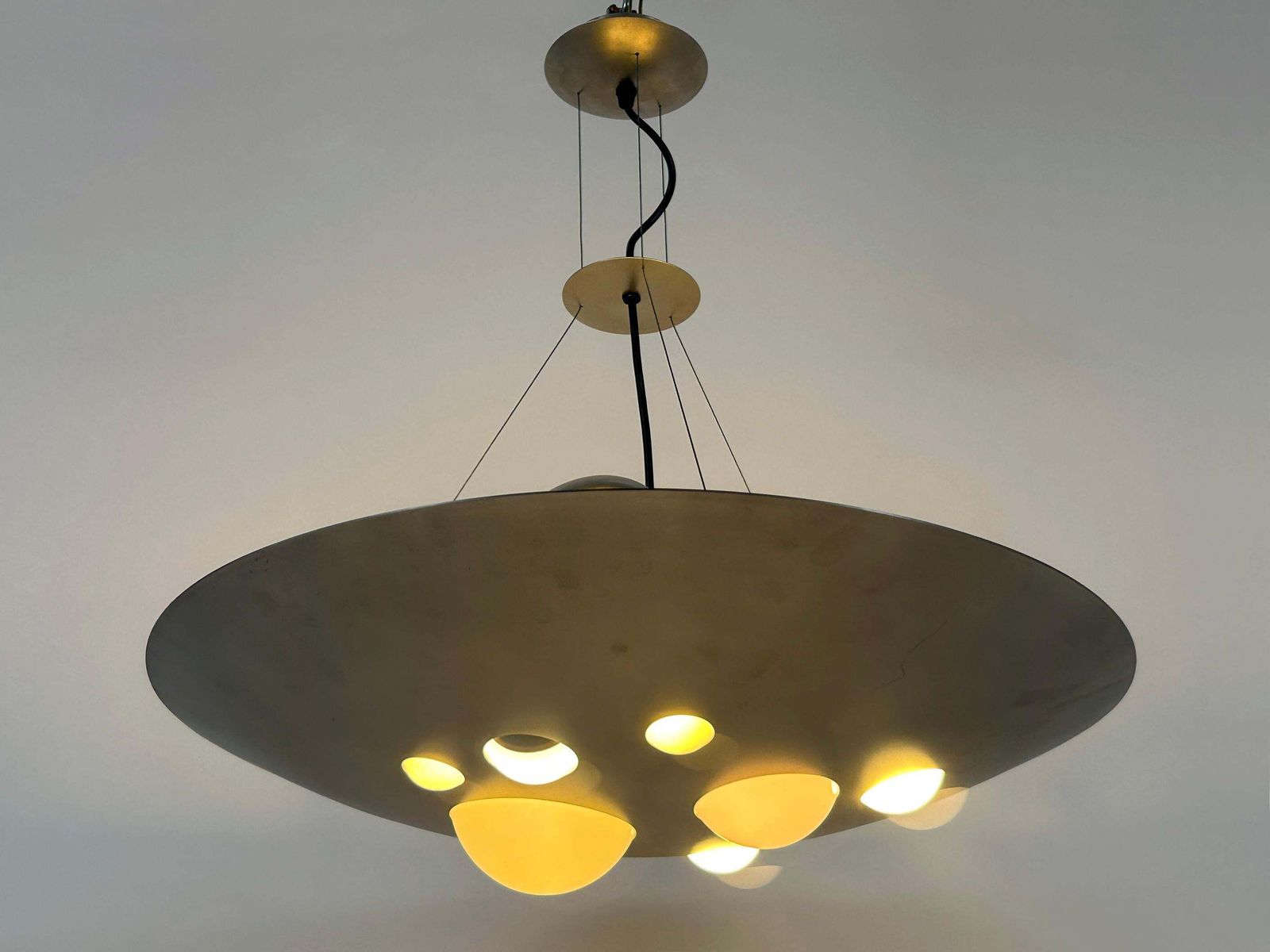 Lighting Rare Chandelier Or Pendant Lamp 1840 Lochschale By Vest Leuchten Austria 1980s photo