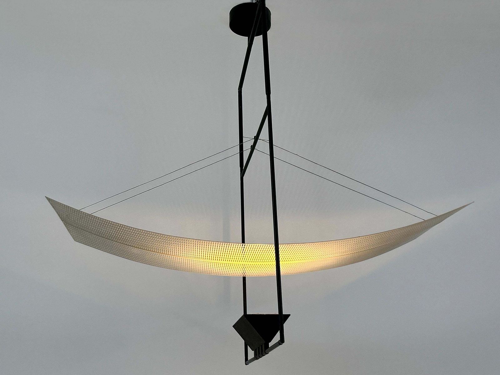 photo vinterior Rare Mario Botta Zefiro Chandelier Or Pendant Lamp For Artemide Italy 1980s