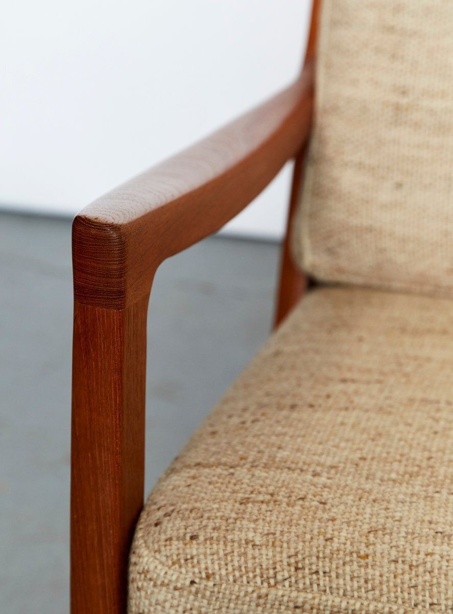 Furniture Mid Century Modern Teak Senator Highback Chair By Ole Wanscher For Poul Jeppesen, 1960s photo