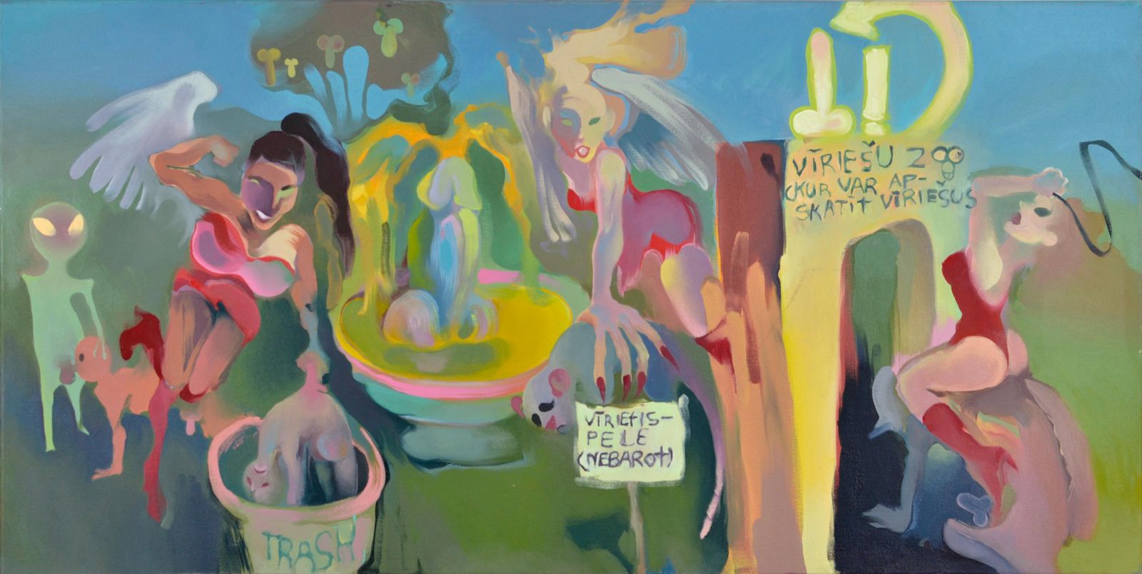 Herta Balodezoo Of Men, By Herta Balode. 2025. Oil On Canvas. 60x120 Cm. Unsigned2025