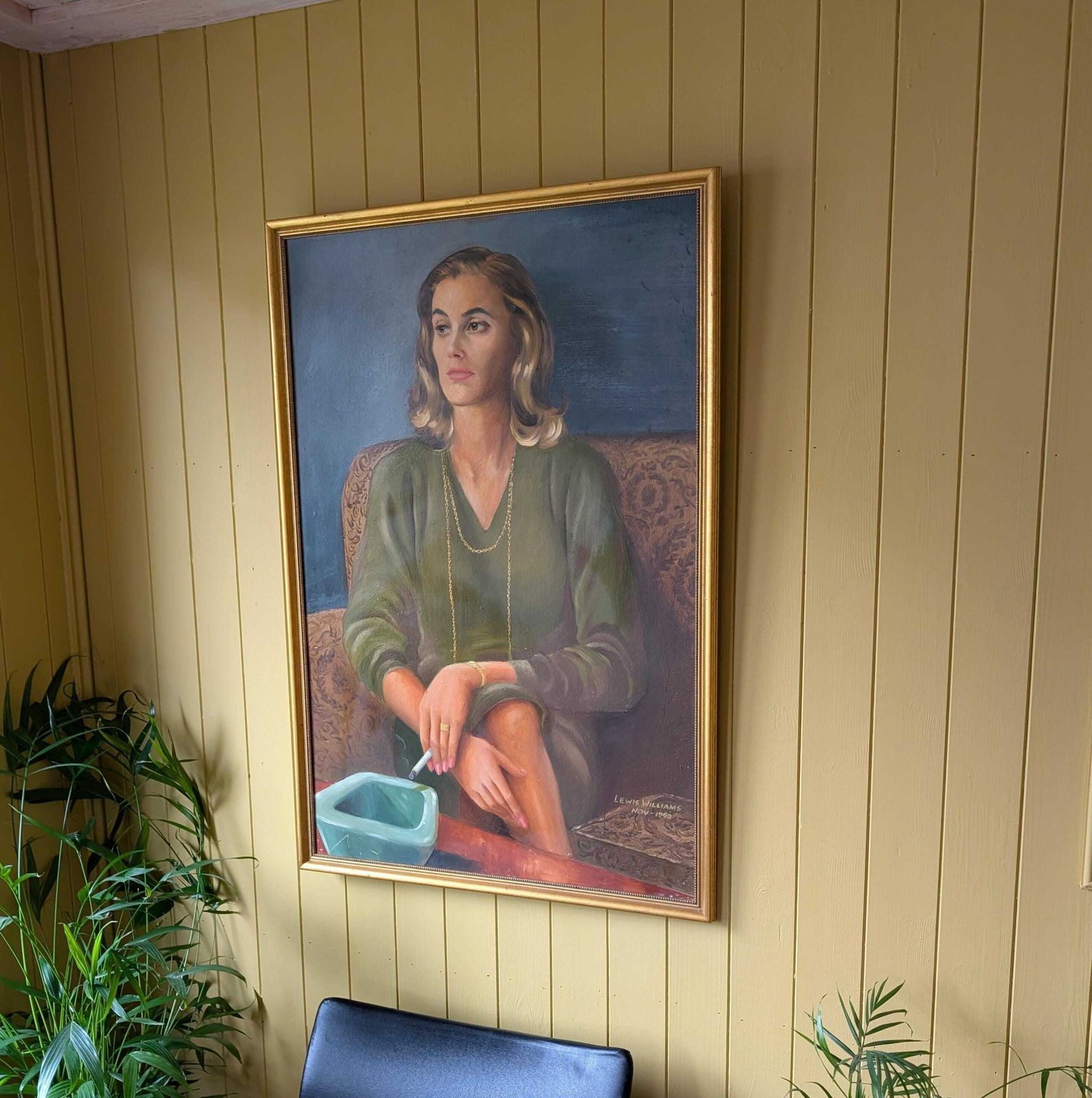 1960s Oil Portrait "The Socialite" photo for sale