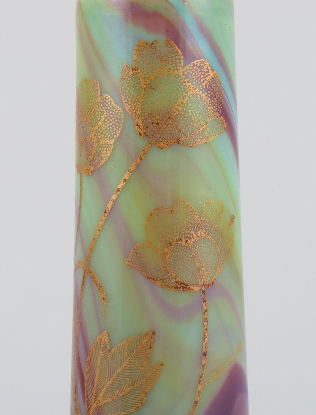 Sevres, French Art Glass Vase With Hand Painted Marble Decoration. photo Home Decor