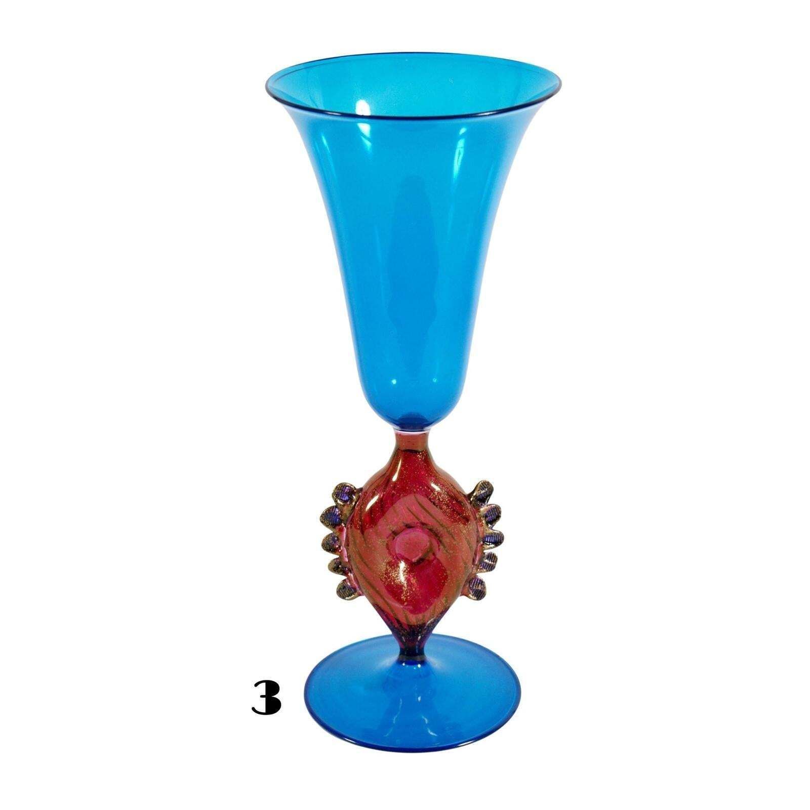 Set Of 17 Murano Art Glass Goblets In Art Deco Taste, Italy, Circa 1930 1940 photo Home Decor