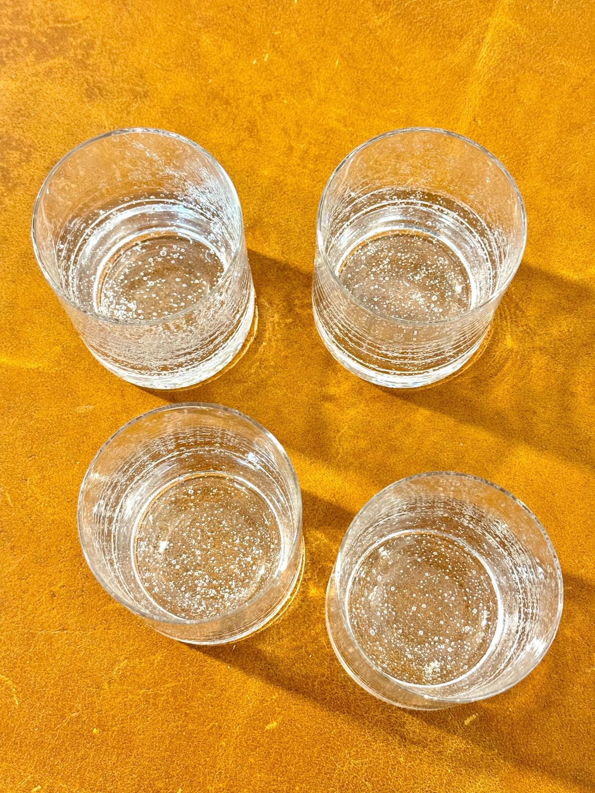 Home Decor Set Of Four Biot Bubble Glass Tumblers, France 20th Century photo