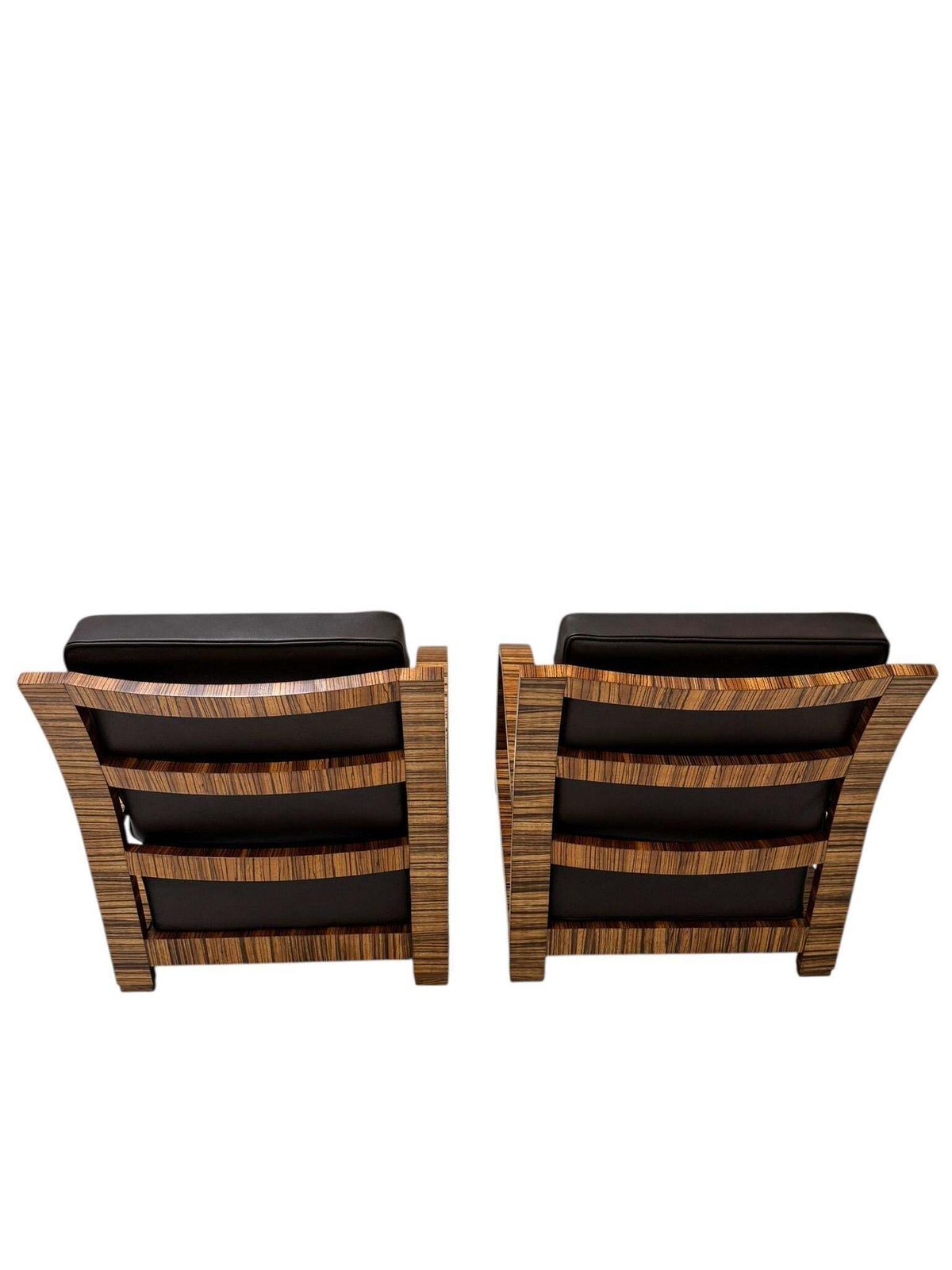 Two Art Deco Lounge Chairs With Leather Cushions France, 1930s photo 10382.0