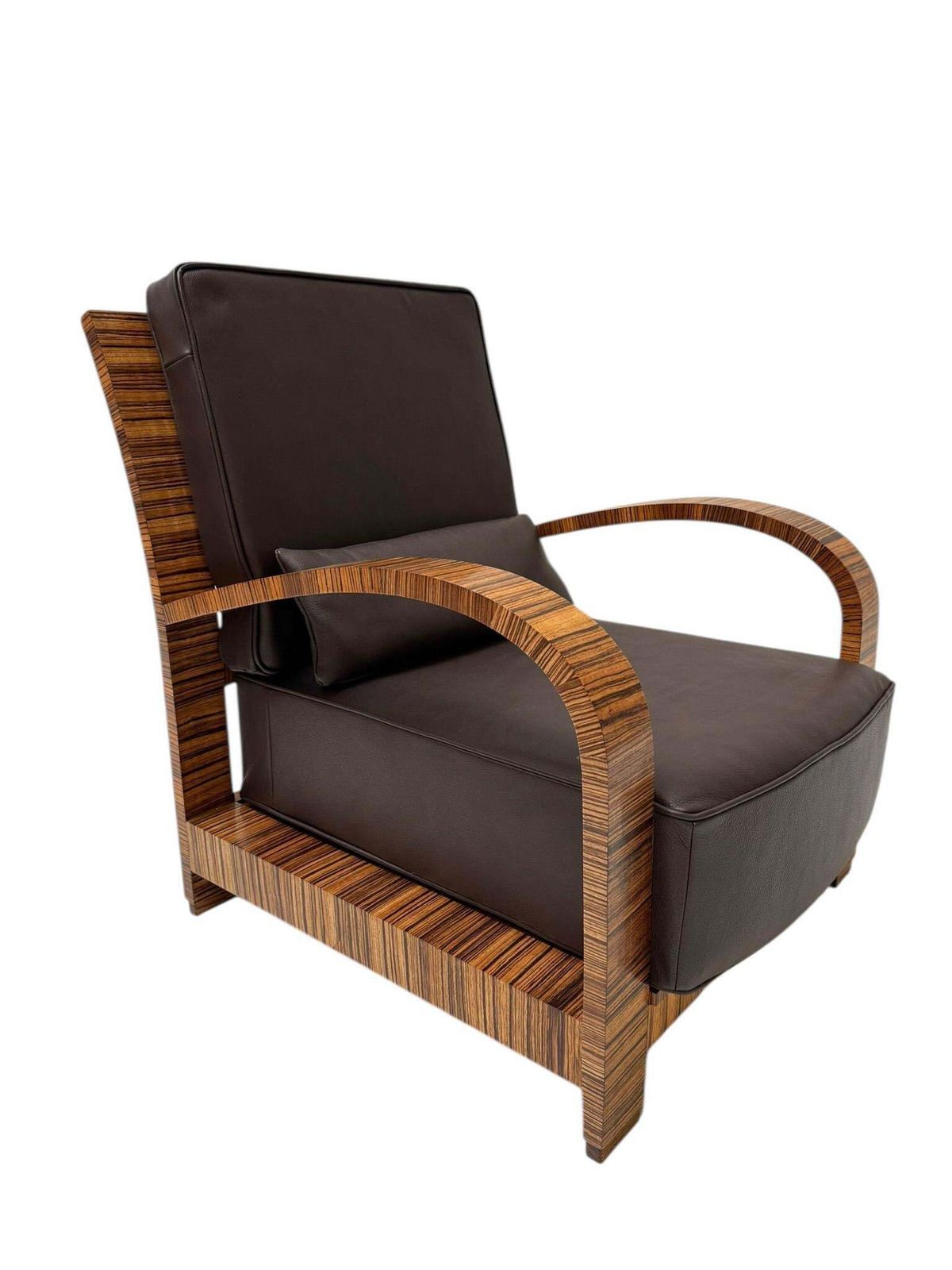 10382.0 Two Art Deco Lounge Chairs With Leather Cushions France, 1930s photo