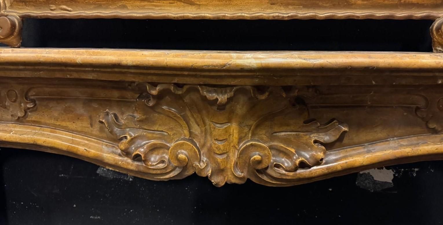 Siena Yellow Marble Fireplace Frame, Carved, Italy photo 7060.0