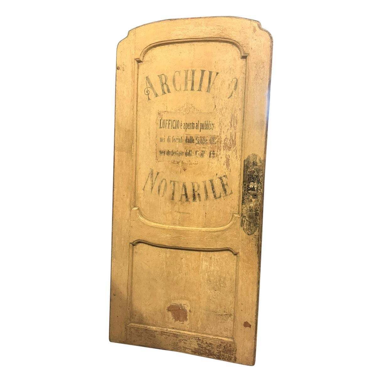 Interior Notary Office Door, Painted And Lacquered Yellow, Italy