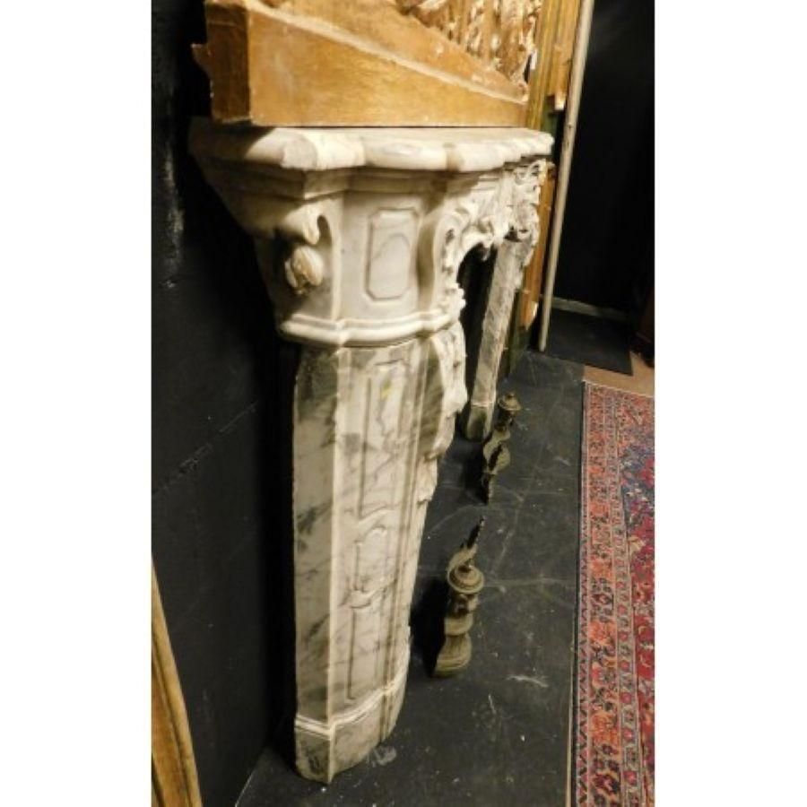 Huge White Marble Fireplace Mantel, Richly Carved With Mask And Friezes, Italy photo buy