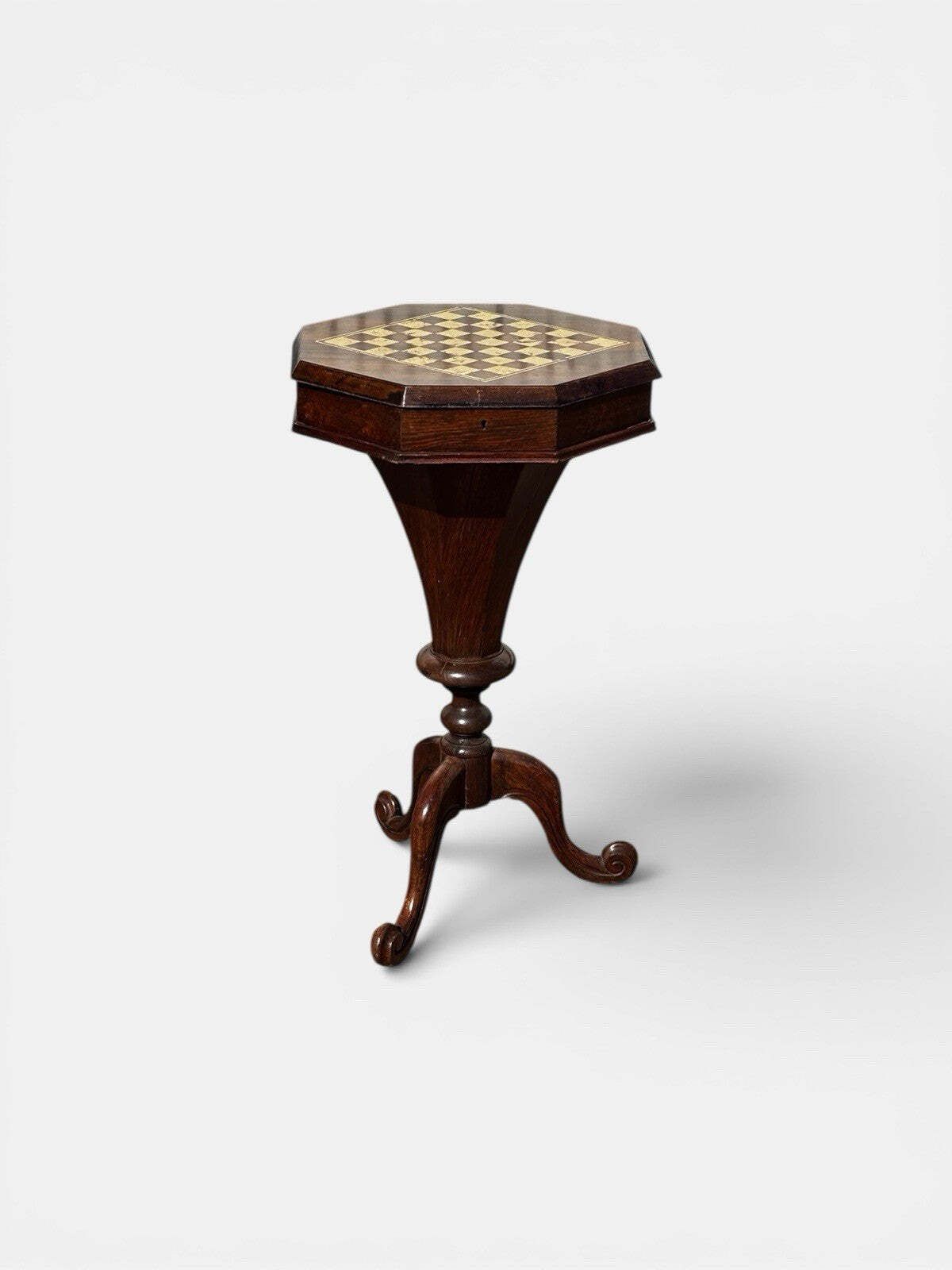 Victorian Mahogany Chess Table & Work Box photo furniture