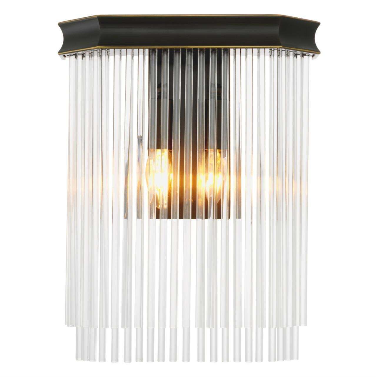 Pair Of Wall Lamps In Bronze Finish And Clear Glass photo Lighting