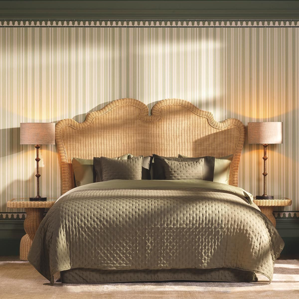 Natural Rattan And Solid Wood Headboard photo 3094.12