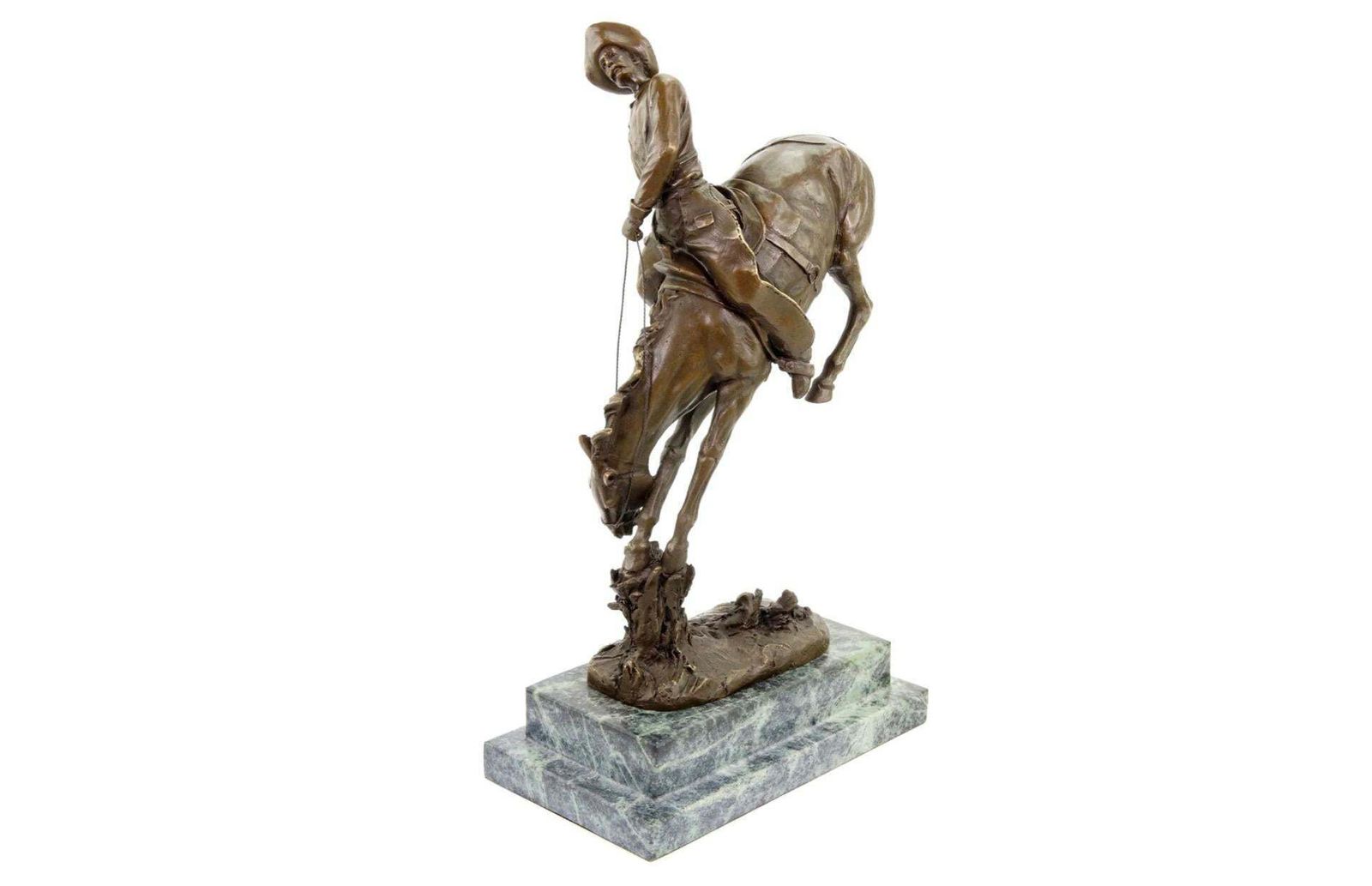 Western Bronze Cowboy On Horse Sculpture, 20th Century photo 2524.0