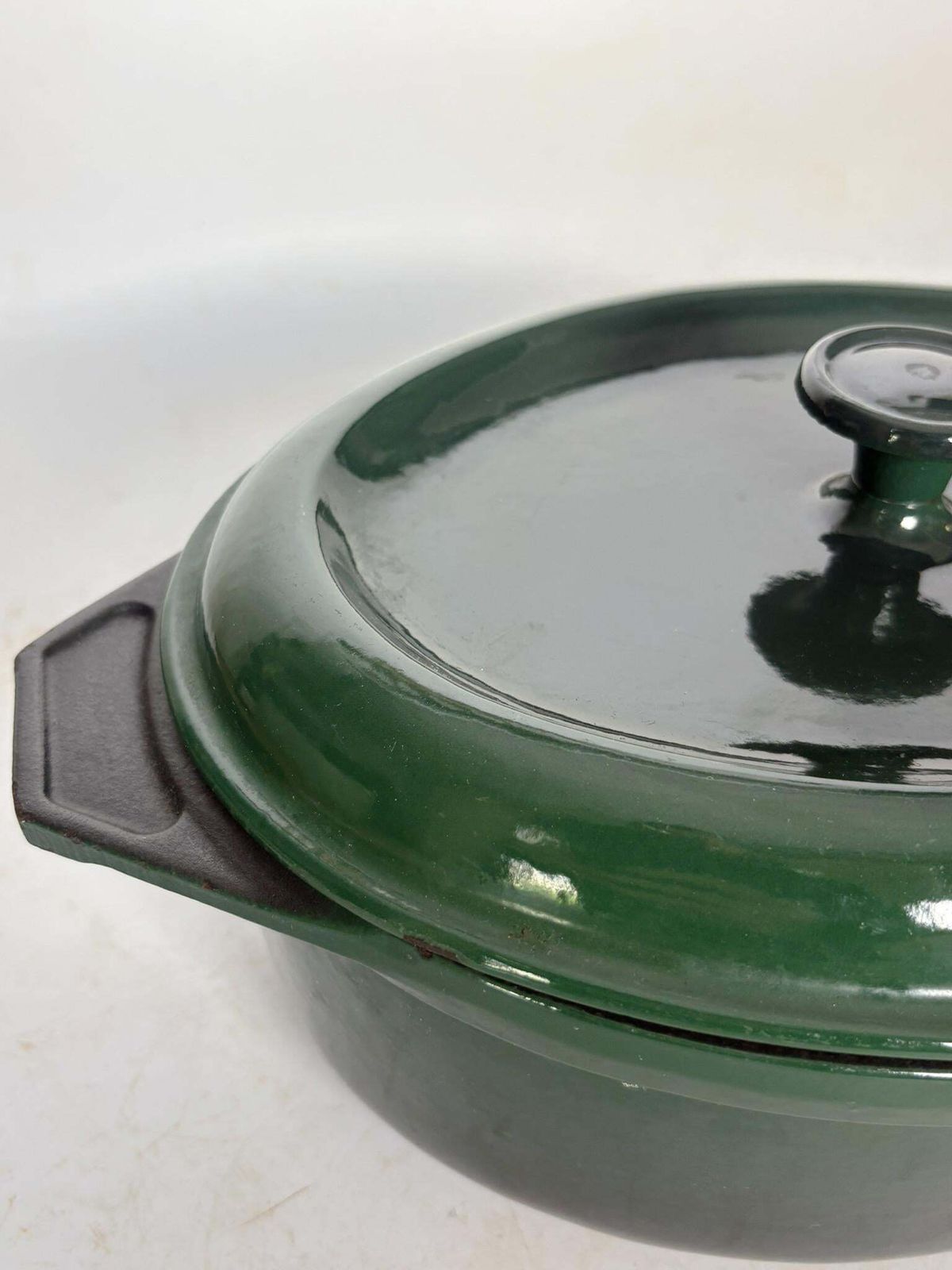 Green Cast Iron Casserole Dish, France, 1970 photo buy