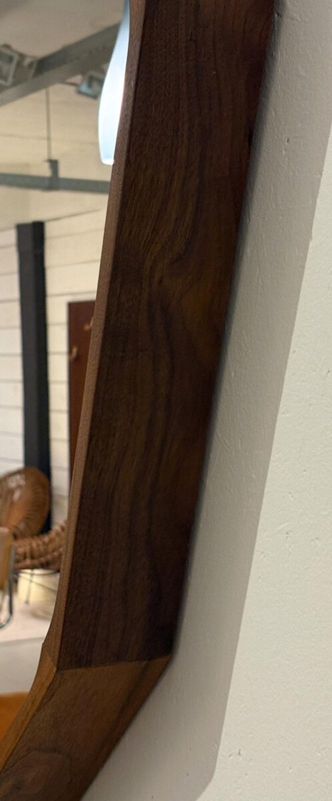 Mid Century Modern Large Wooden Mirror, Italy, 1960s photo furniture