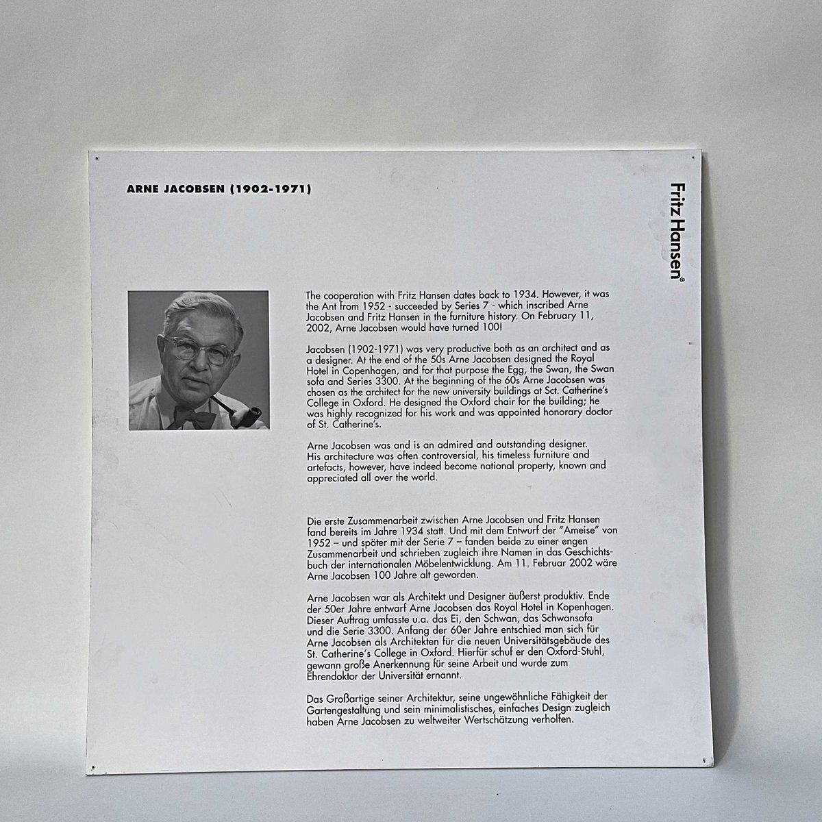 photo furniture Advertising Panels By Arne Jacobson For Fritz Hansen, 2002, Set Of 9