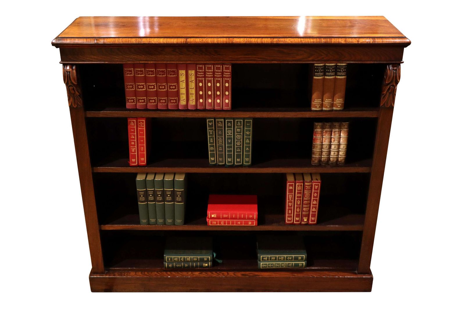 Mid 19th Century Rosewood Open Bookcase With Carved Corbels, Circa 1850