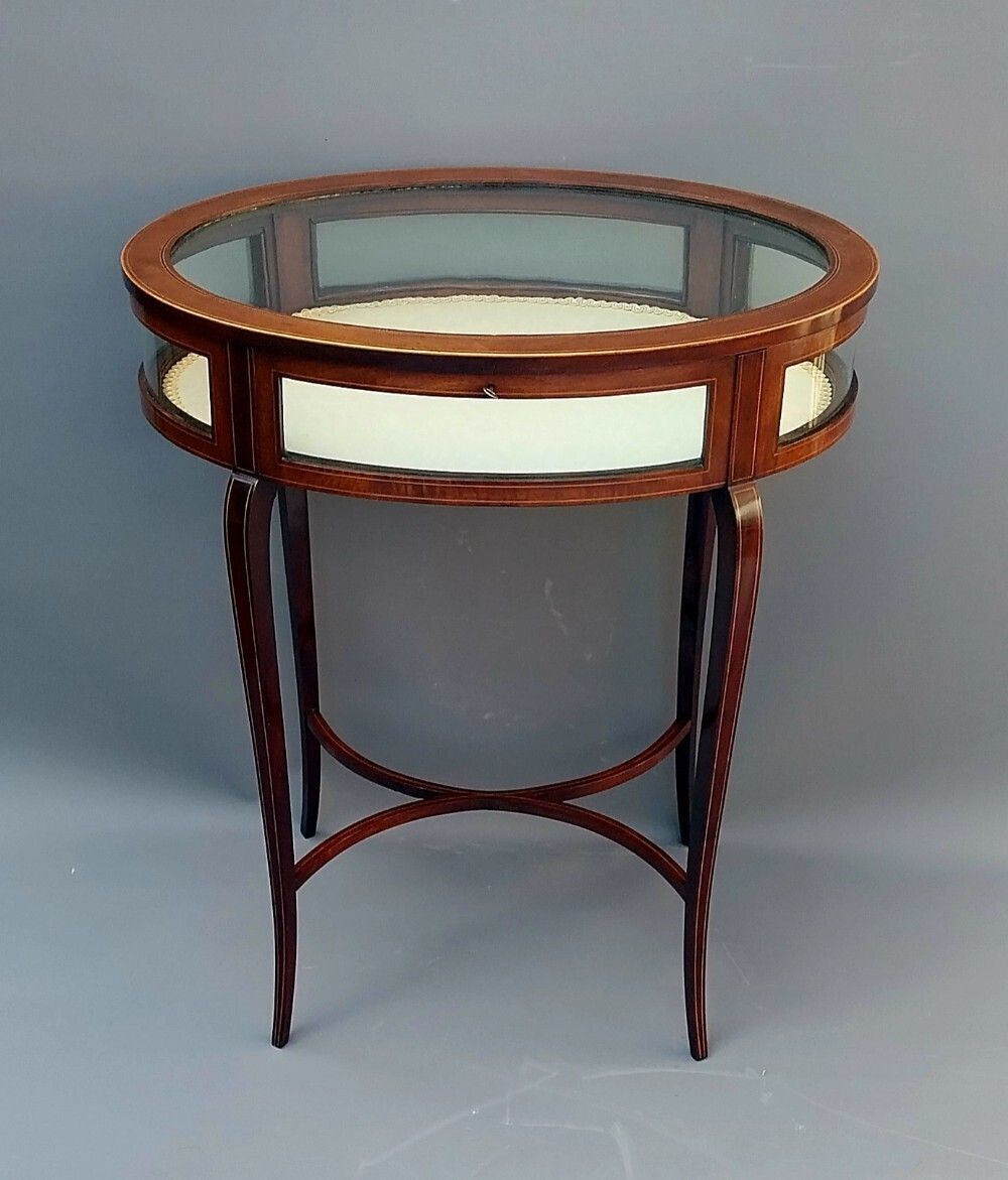 Edwardian Mahogany Bijouterie Display Table Vitrine