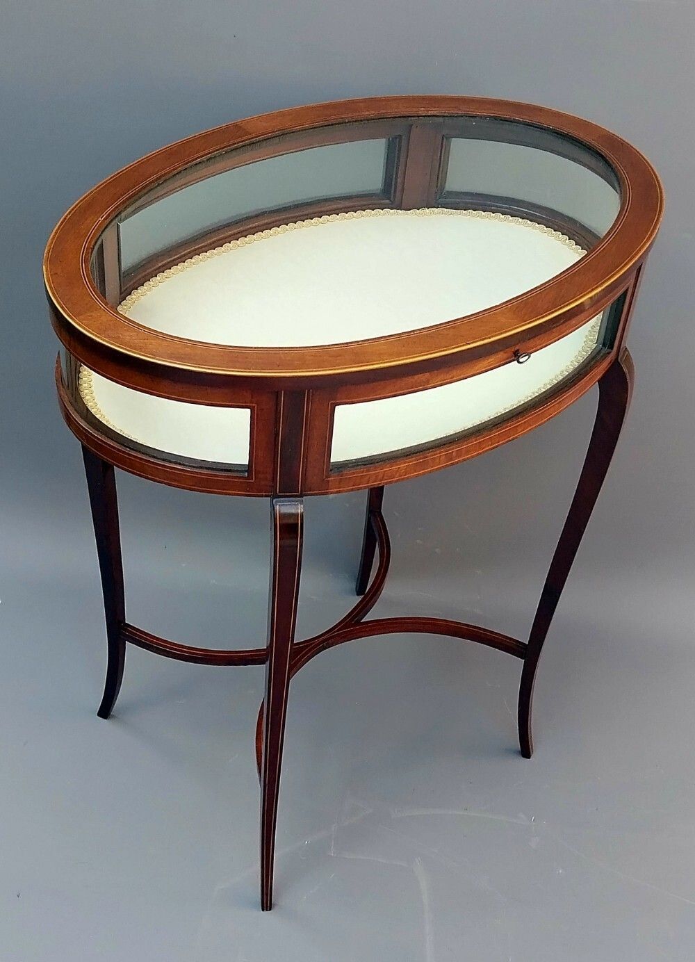 Furniture Edwardian Mahogany Bijouterie Display Table Vitrine photo