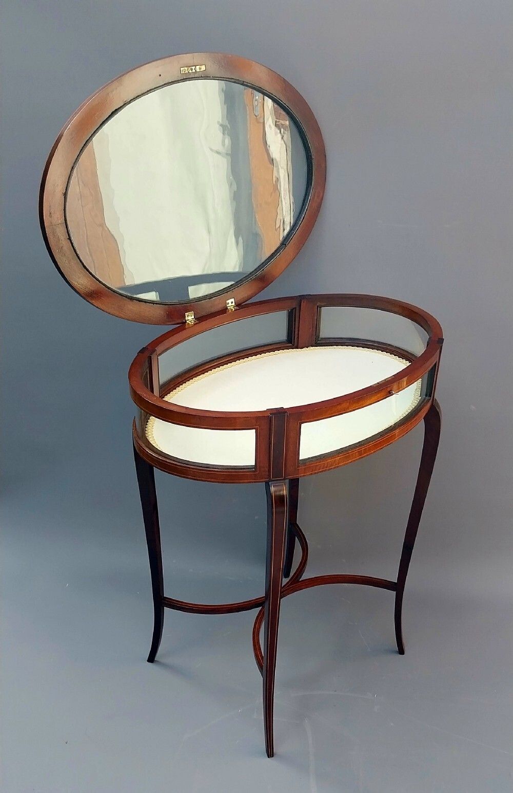 photo buy Edwardian Mahogany Bijouterie Display Table Vitrine