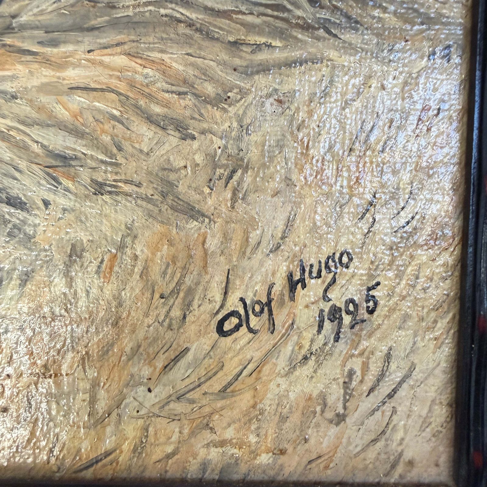 När Axen Mognat, 1925. Antique Swedish Oil Painting, By Olof Hugo photo Art