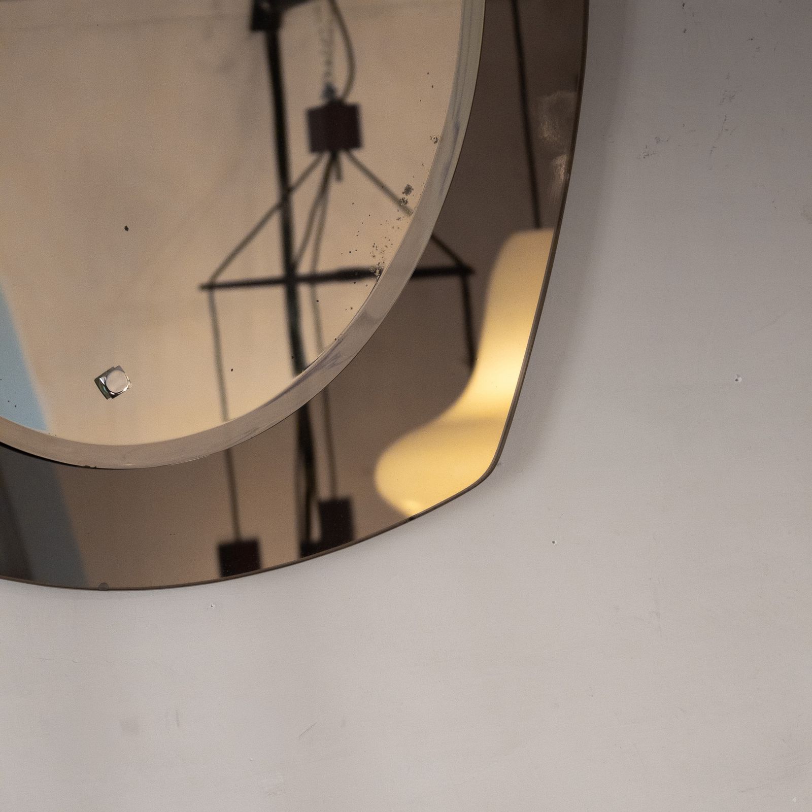 Mid  Century Modern Beveled Glass Wall Mirror, Italy 1970s photo Home Decor