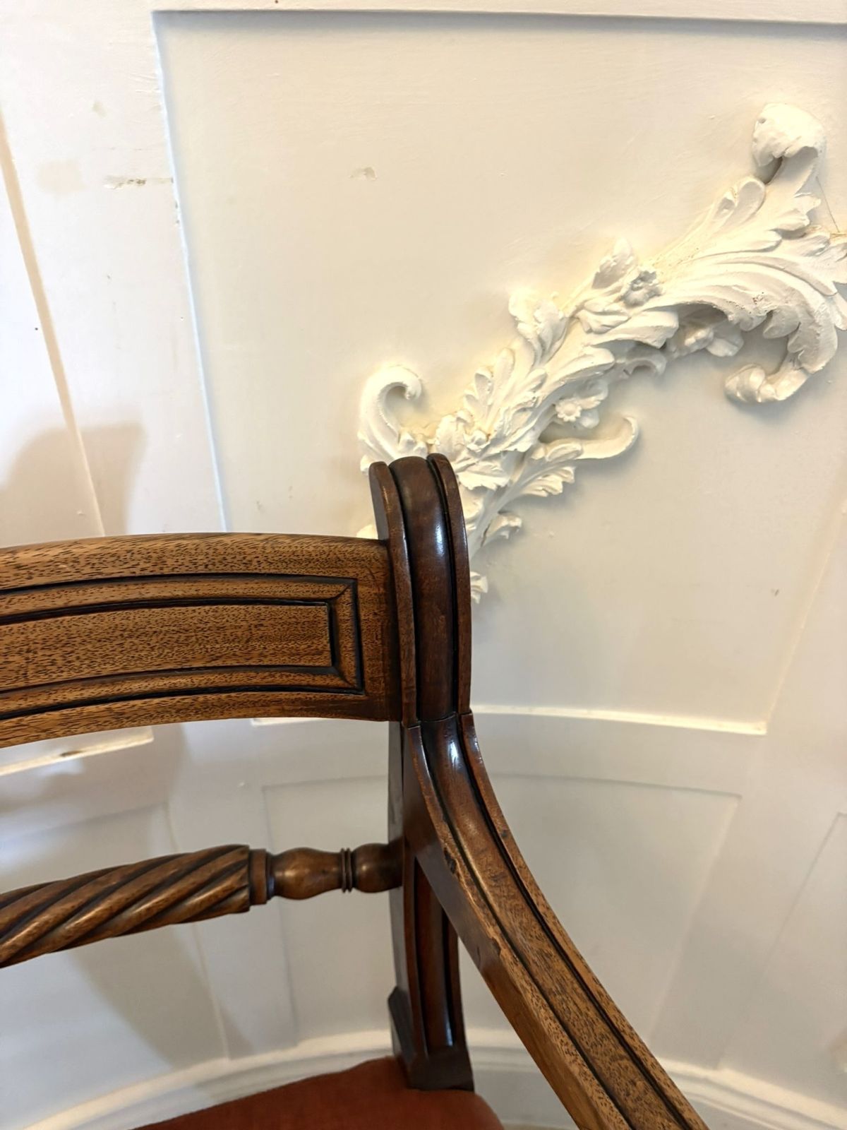 Antique R19th Century Mahogany Open Armchair photo vintage