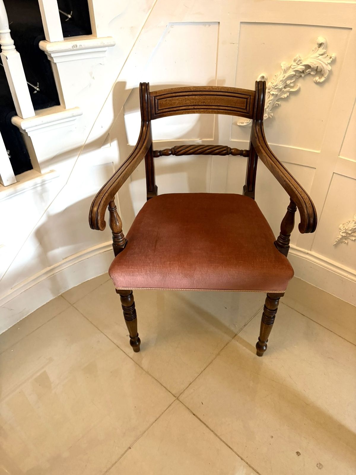 Antique R19th Century Mahogany Open Armchair