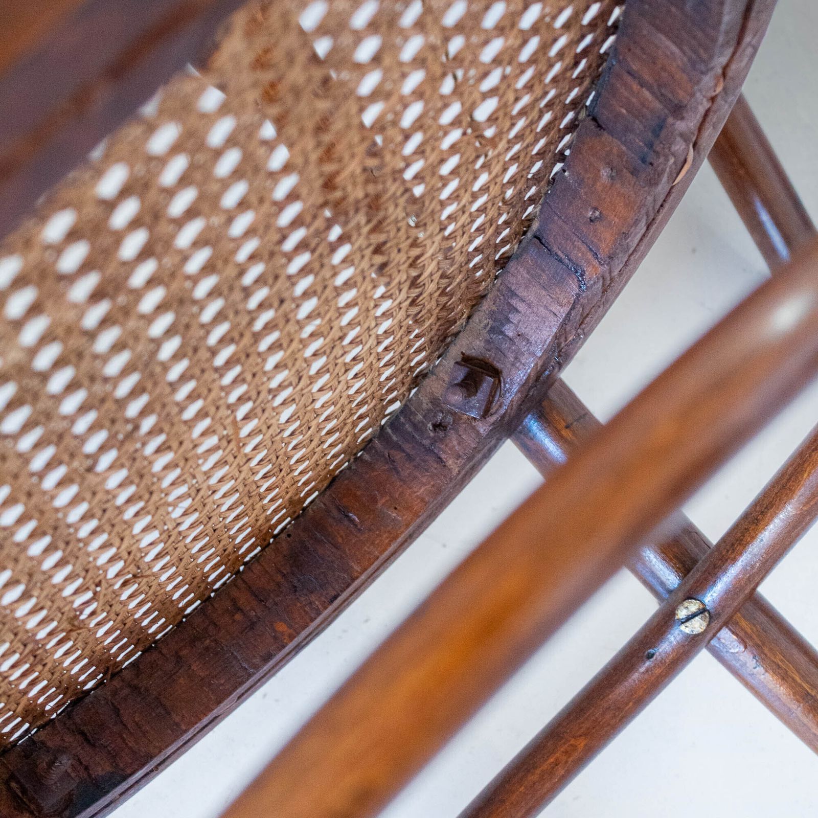 photo vintage 1900s Set Of Four Bentwood And Cane Dining Chairs By Josef Hoffmann, Labeled