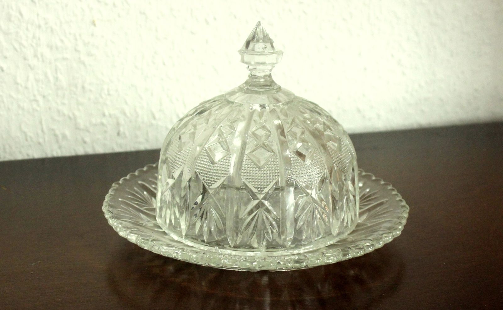 1930s   Art Deco   High Quality Heavy Lead Crystal Glass Butter Dish
