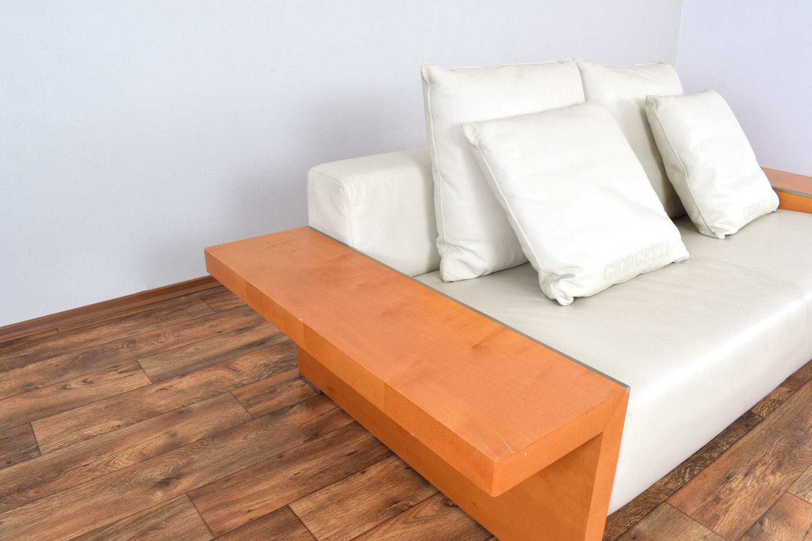 photo furniture Italian Leather Sofa From Giorgetti, 1980s.