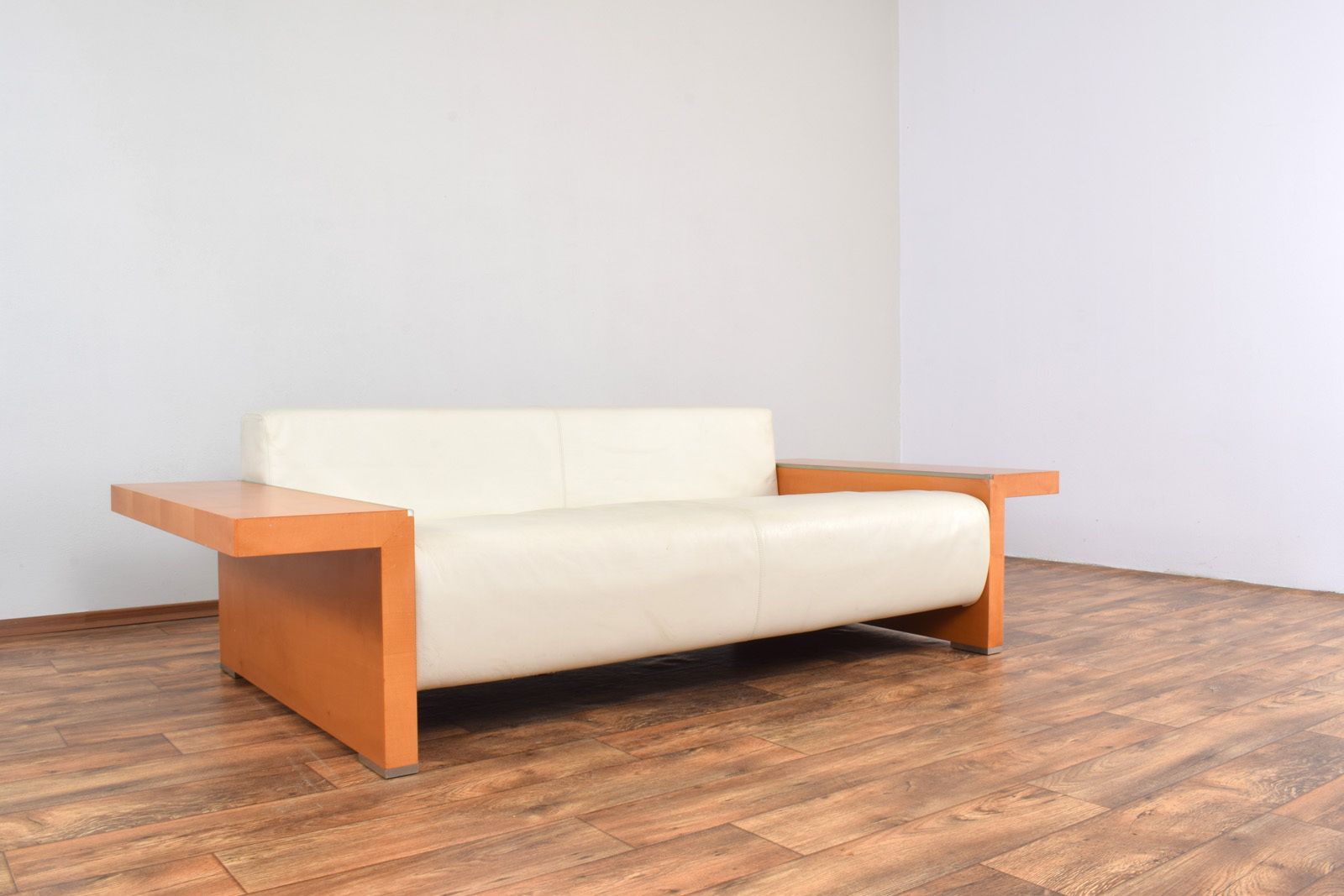photo vinterior Italian Leather Sofa From Giorgetti, 1980s.